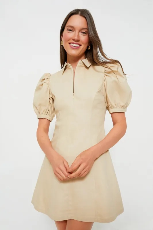 Sand Front Zip Denim Mini Dress sold by Tuckernuck