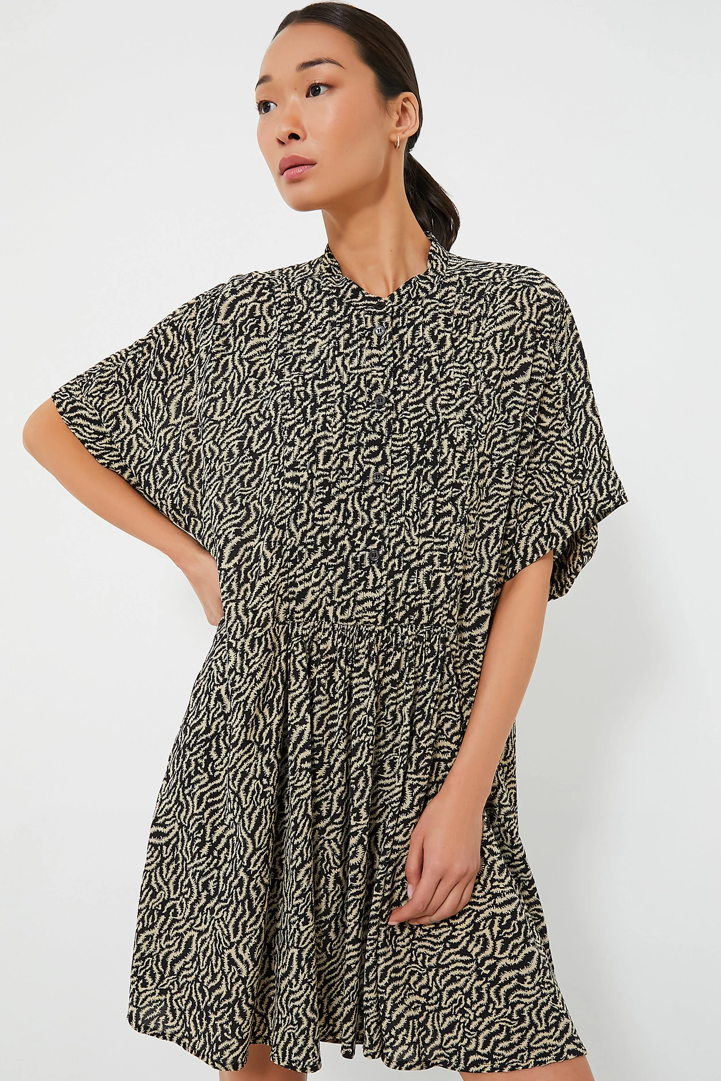 Ecru Black Vallea Dress sold by Tuckernuck