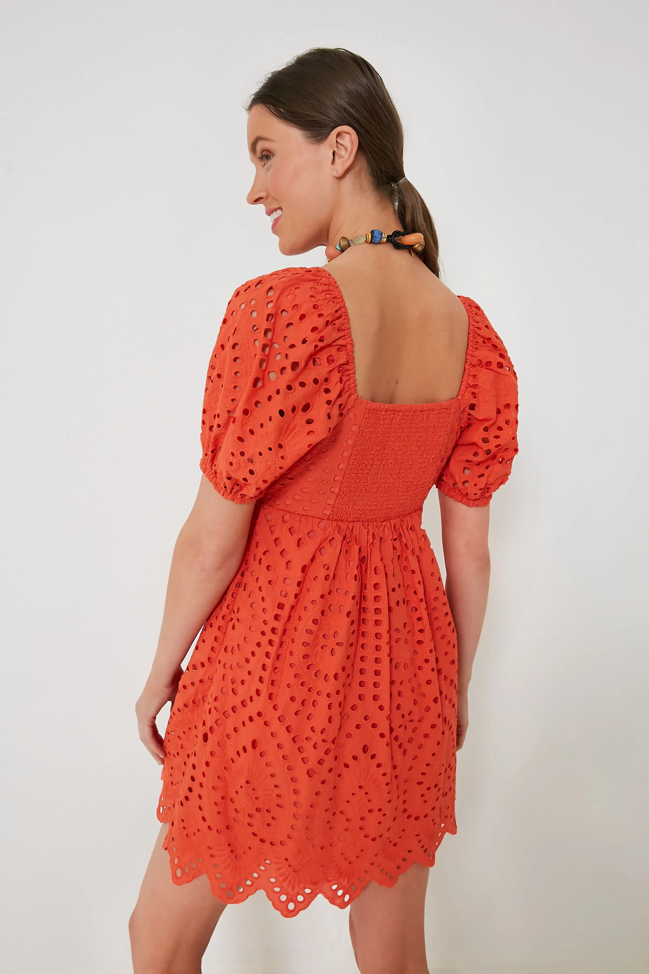 Orange Eyelet Clara Mini Dress sold by Tuckernuck product image thumbnail 5