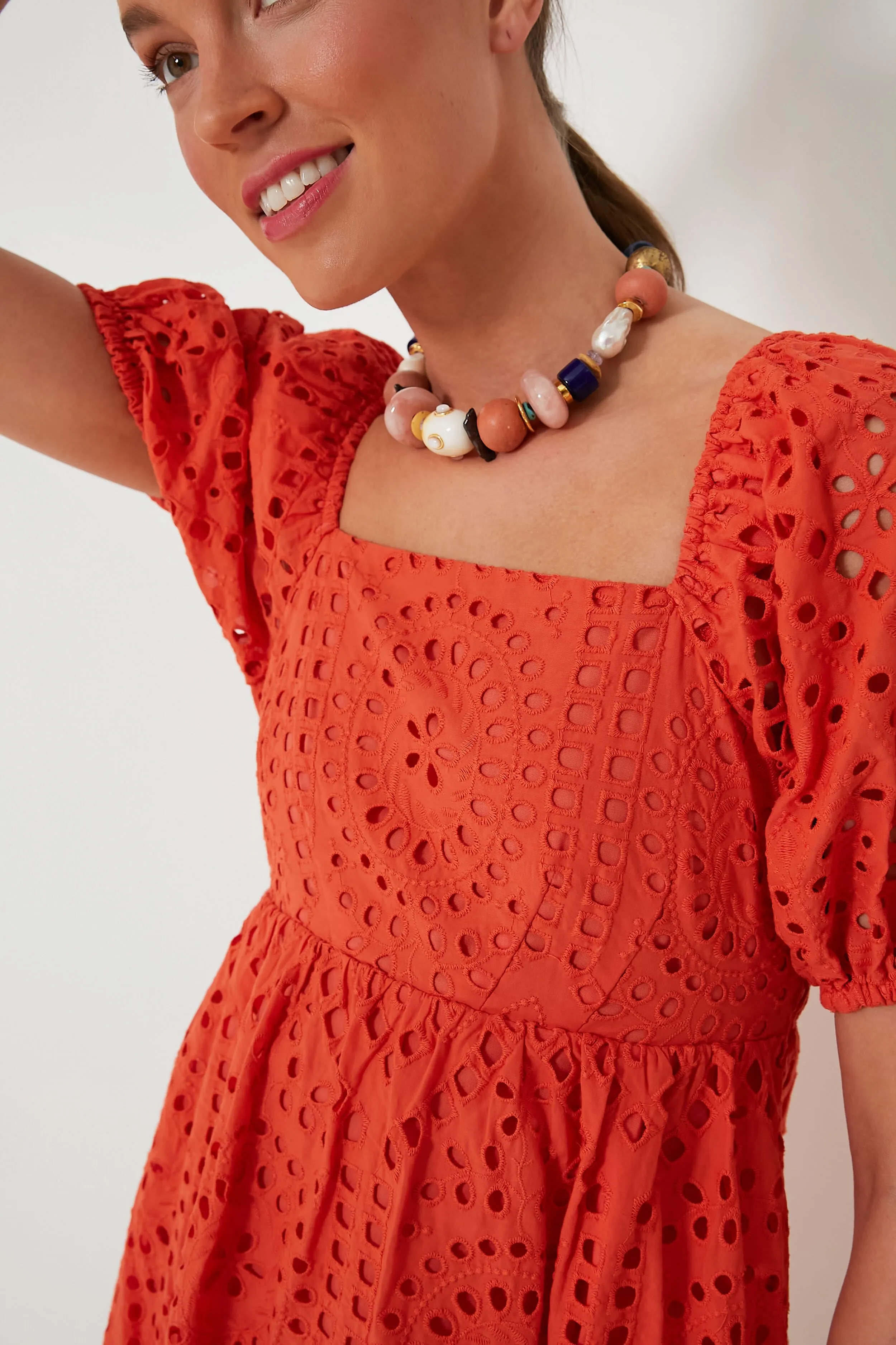 Orange Eyelet Clara Mini Dress sold by Tuckernuck product image thumbnail 2