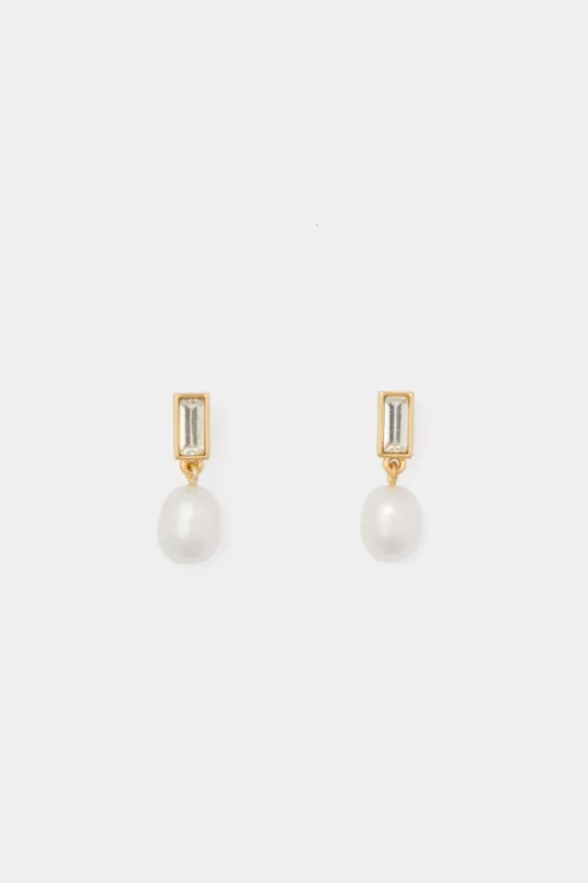 Pearl and Crystal Maura Earrings made by Tuckernuck