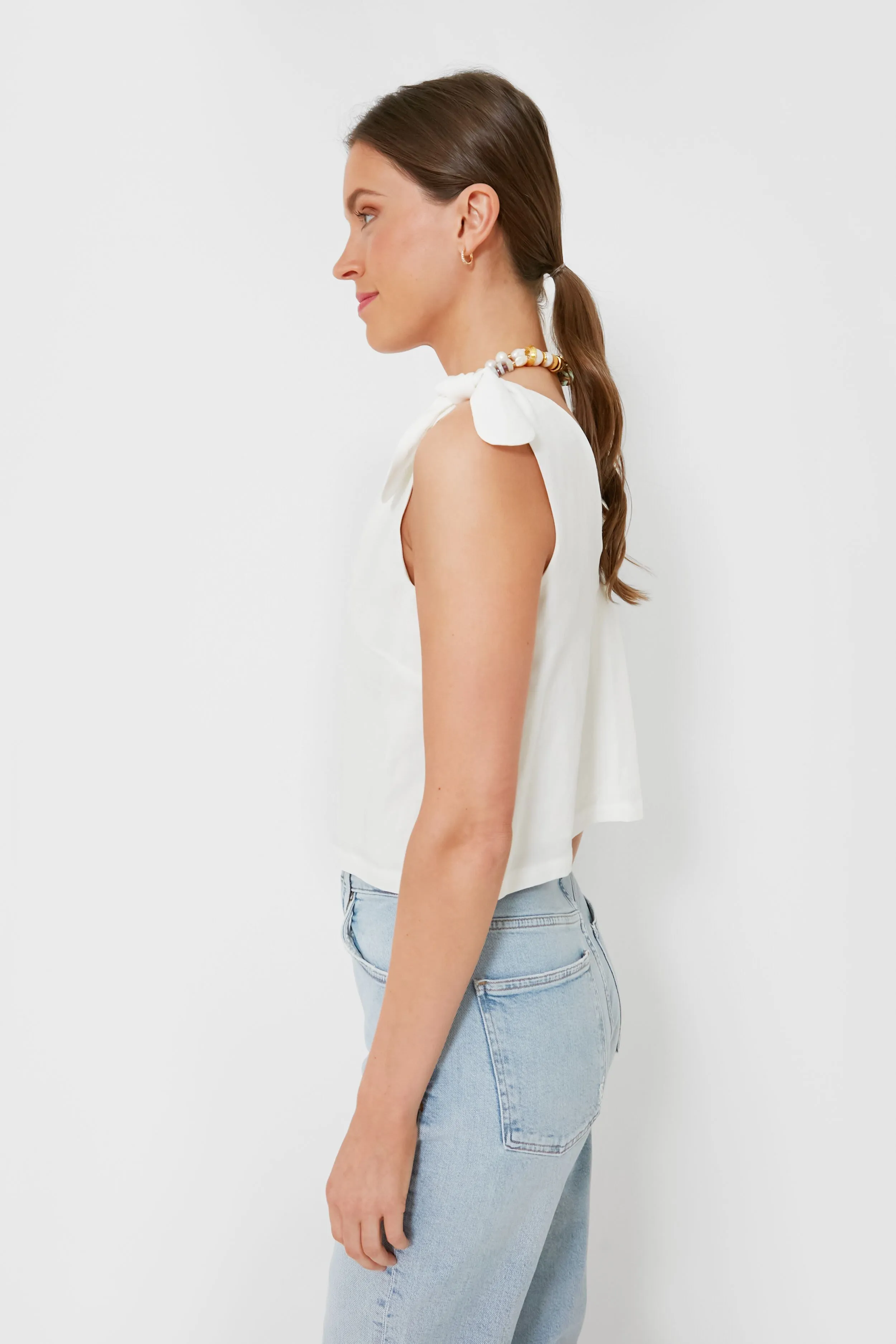 Salt Linen Tie Shoulder Mod Top sold by Tuckernuck product image thumbnail 3