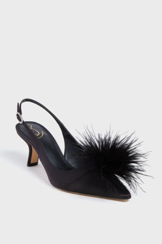 Black Bianka Feather Heels sold by Tuckernuck