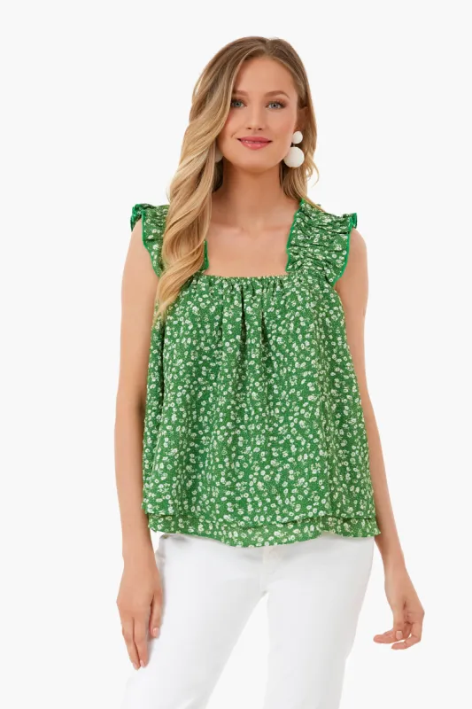 Green Ditsy Floral Taylor Blouse made by Tuckernuck