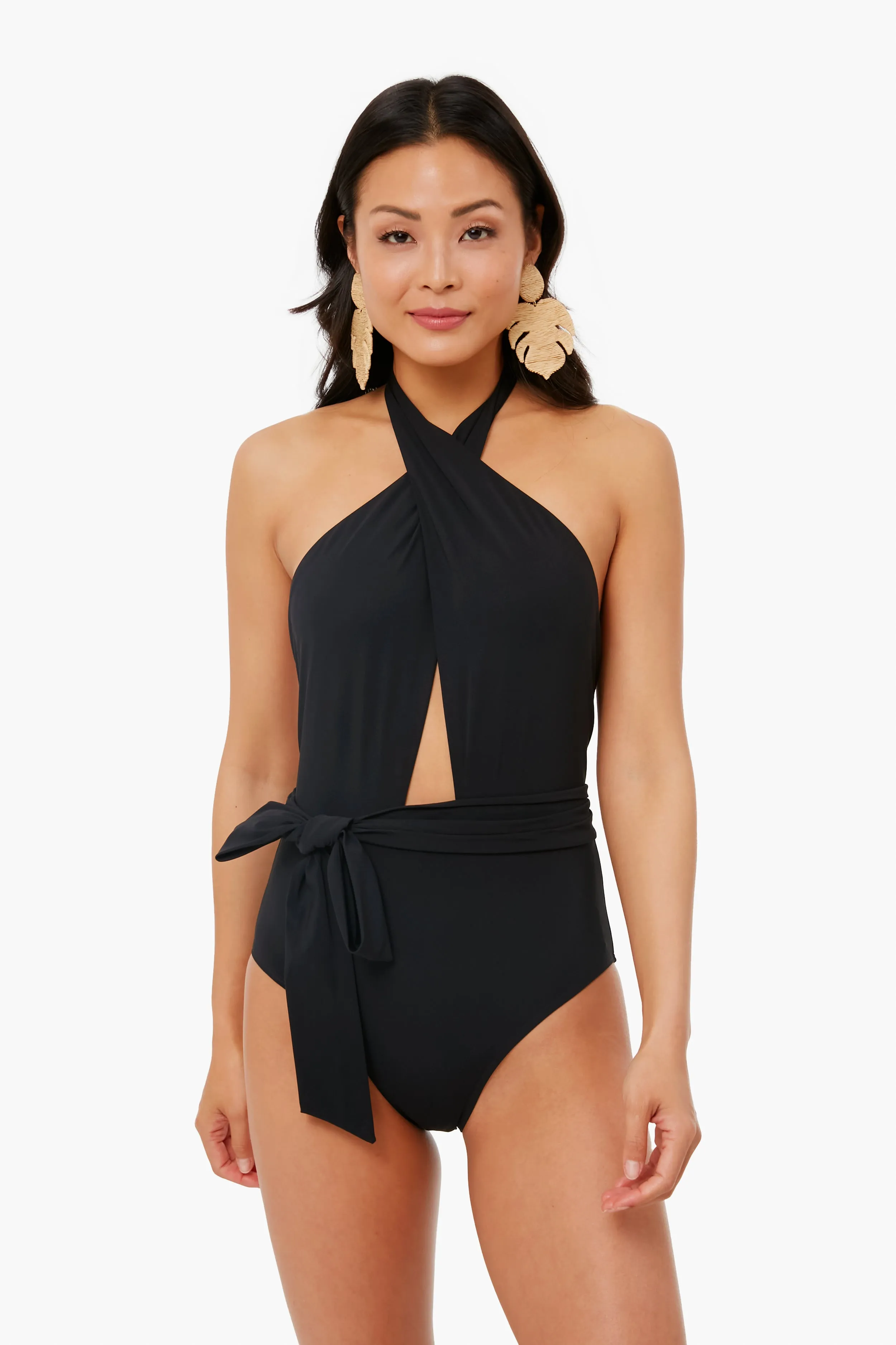 Black Wrap One-Piece sold by Tuckernuck