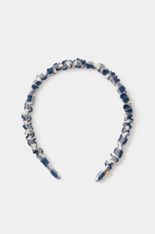 Navy Jessie Gingham Headband made by Lele Sadoughi