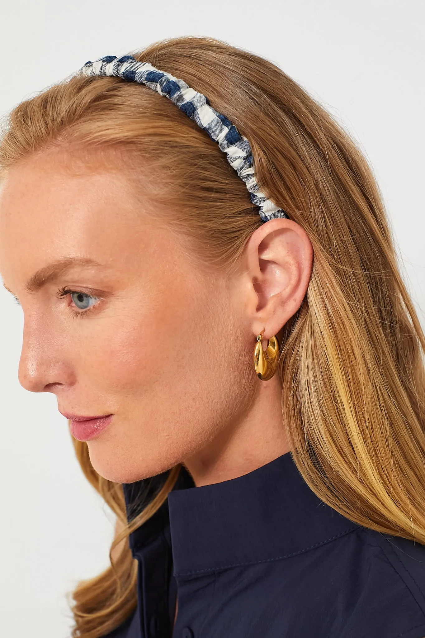 Navy Jessie Gingham Headband sold by Tuckernuck product image thumbnail 2