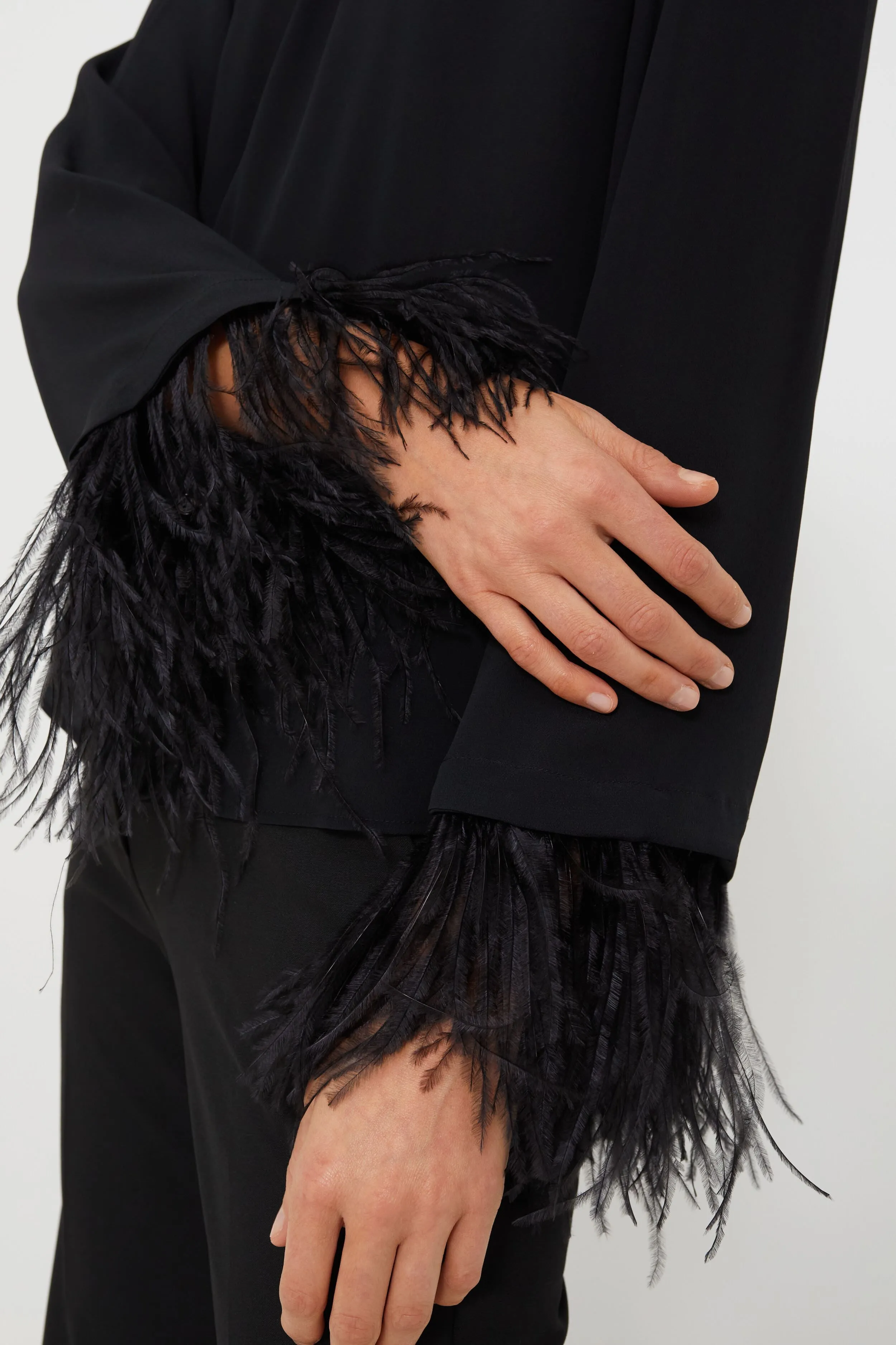 Black Rivista Feather Blouse sold by Tuckernuck product image thumbnail 5