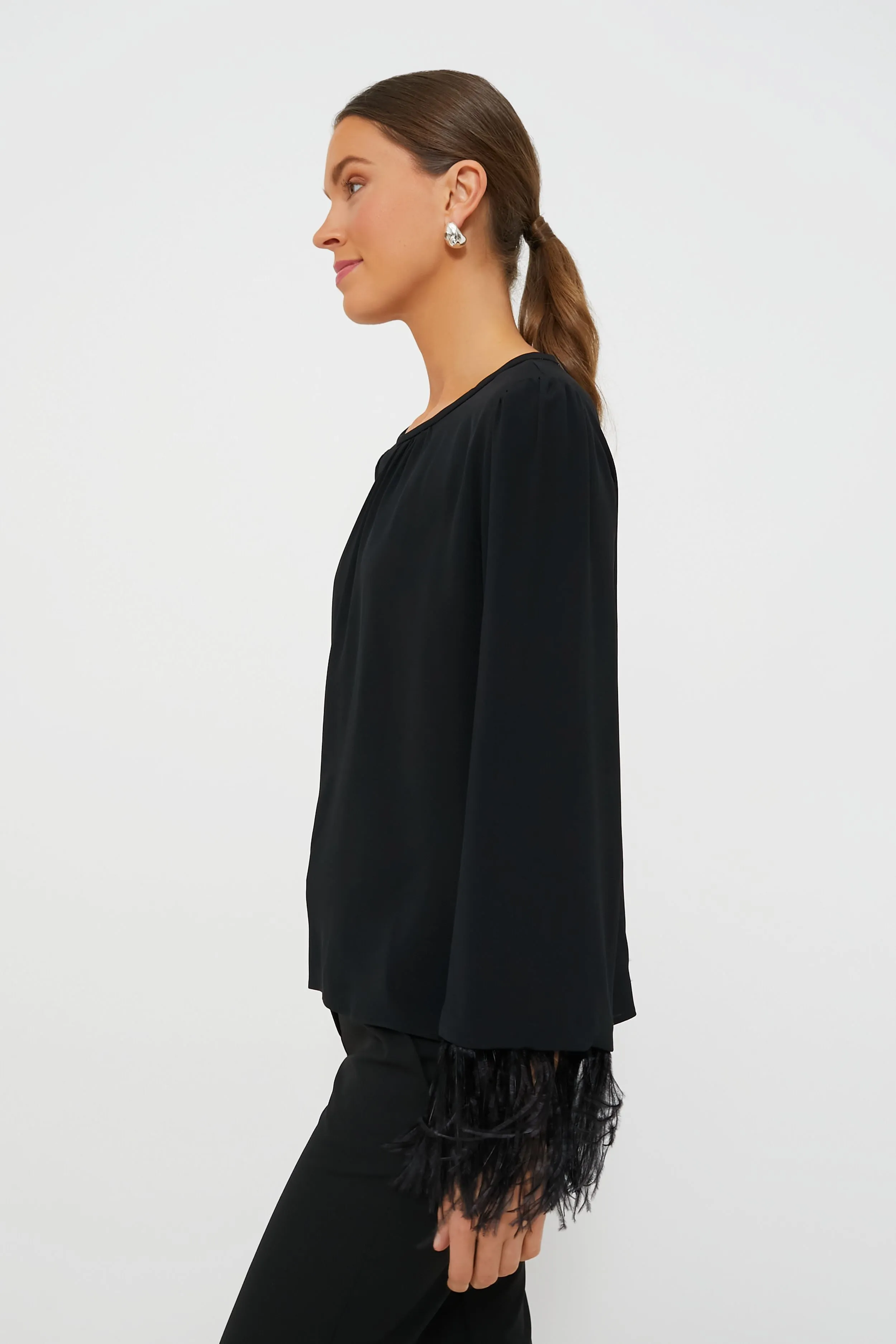 Black Rivista Feather Blouse sold by Tuckernuck product image thumbnail 3