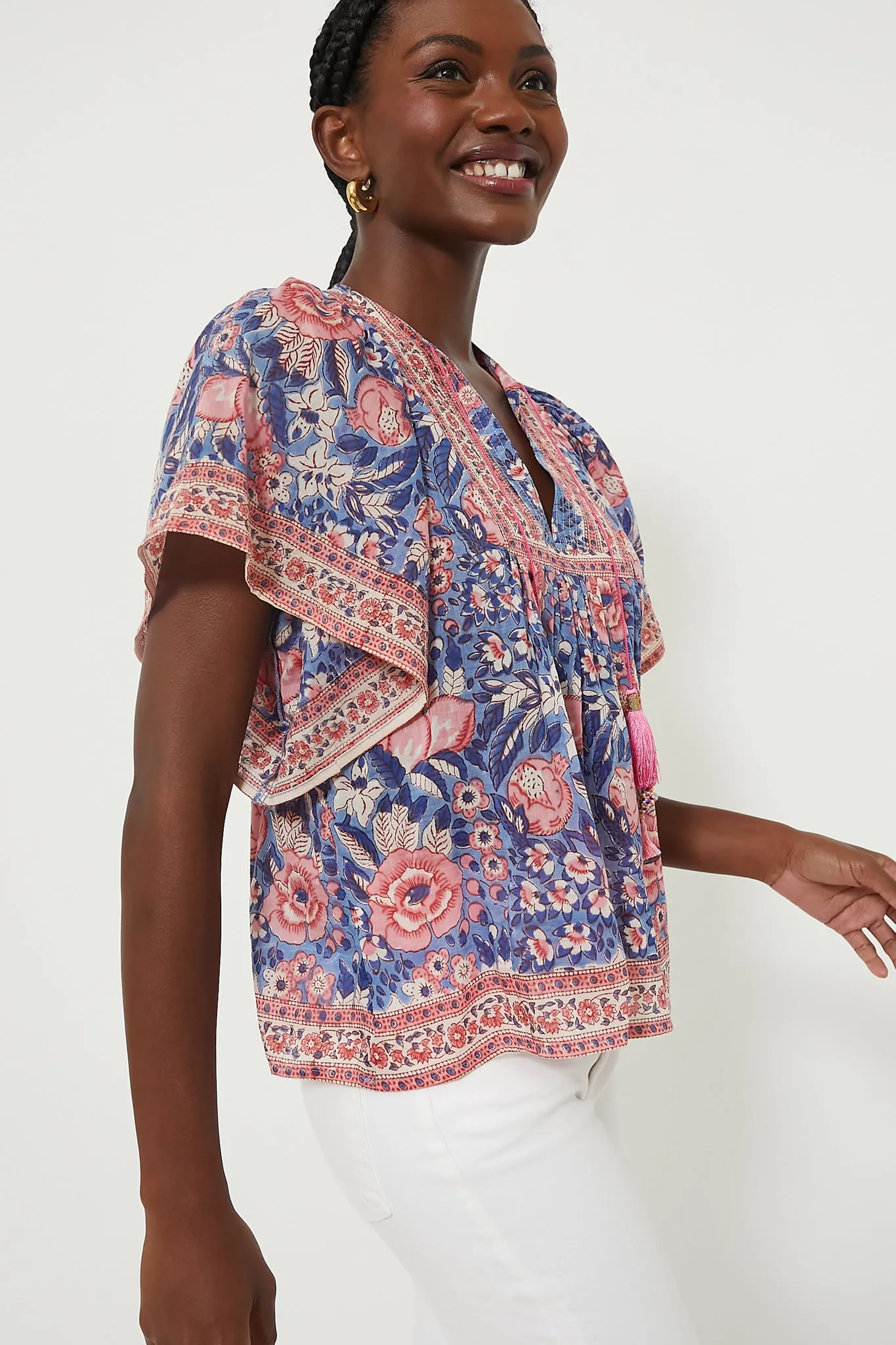 Indigo Pink Floral Angel Top sold by Tuckernuck product image thumbnail 3