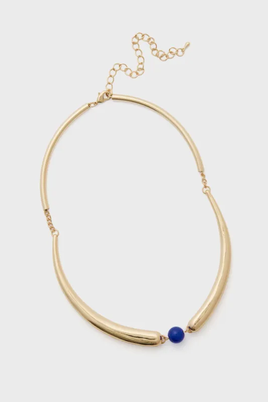 Gold and Blue Emma Necklace sold by Tuckernuck