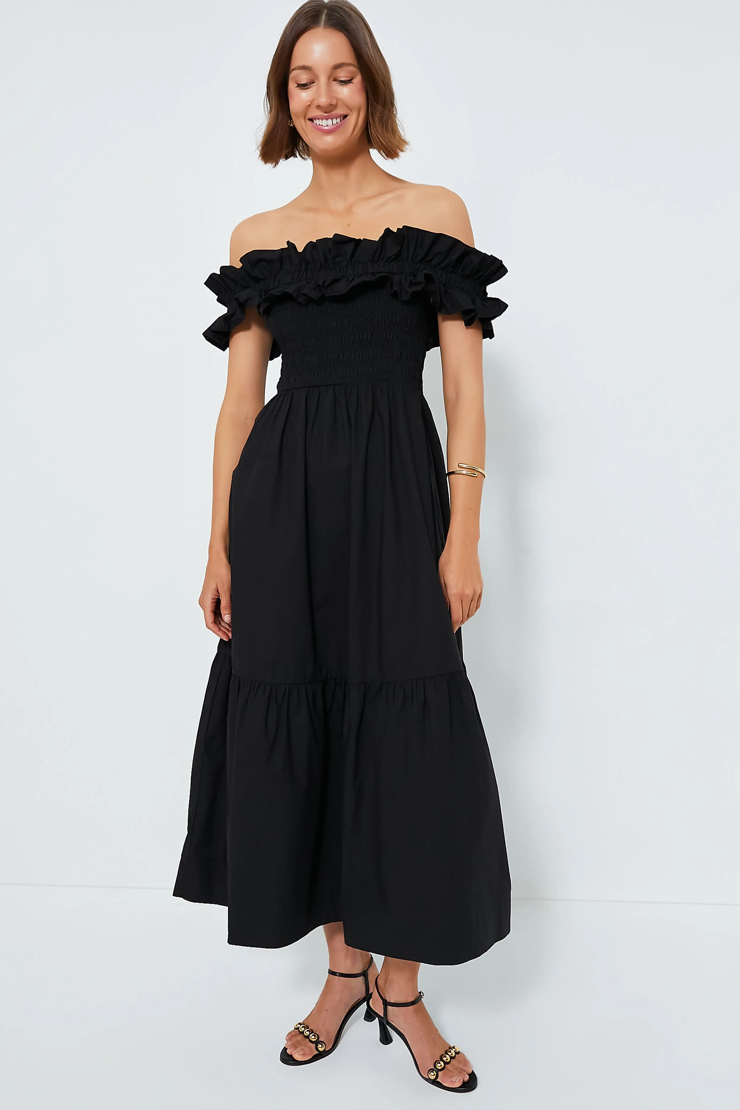 Black Cotton Poplin Long Smock Dress sold by Tuckernuck