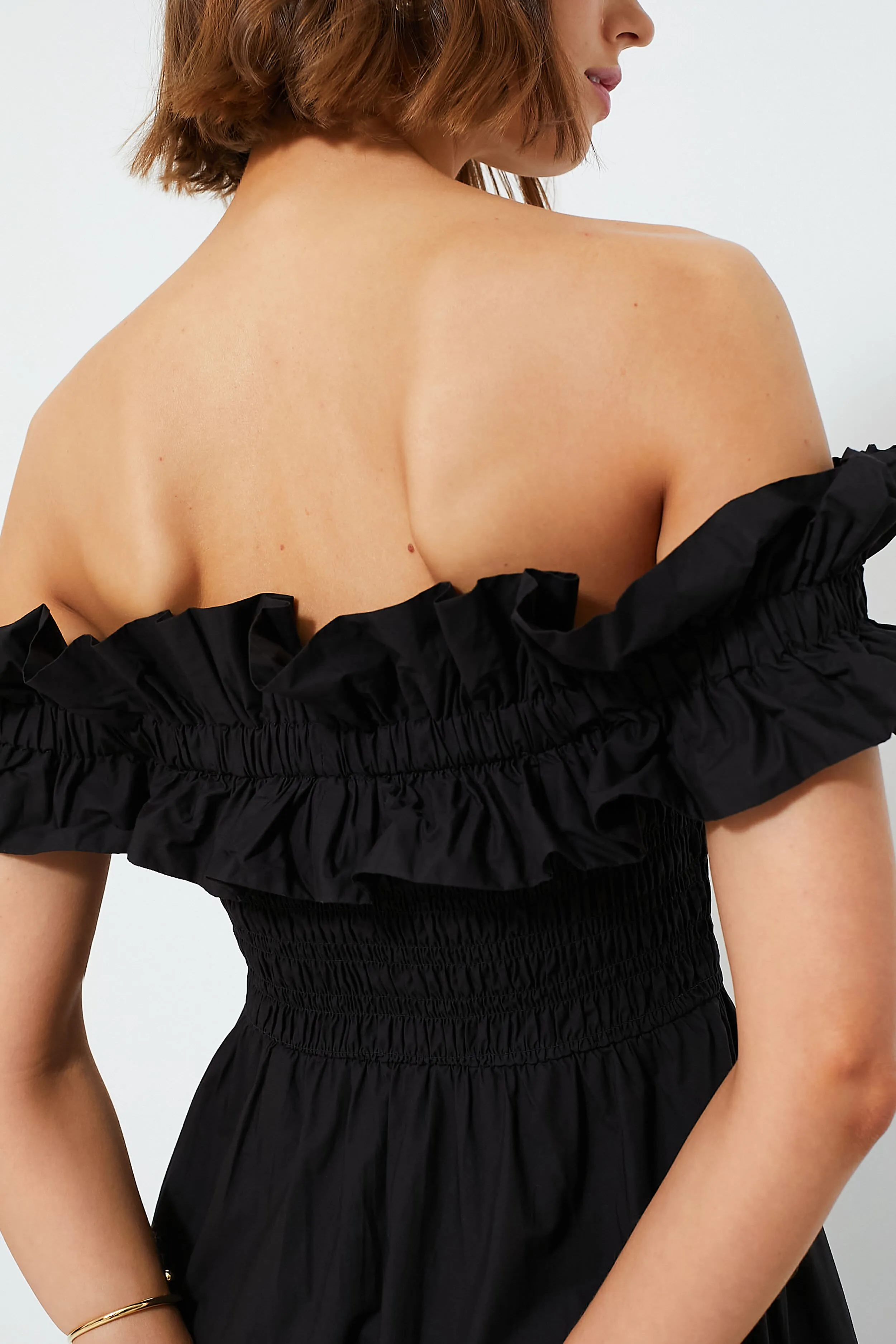 Black Cotton Poplin Long Smock Dress sold by Tuckernuck product image thumbnail 5