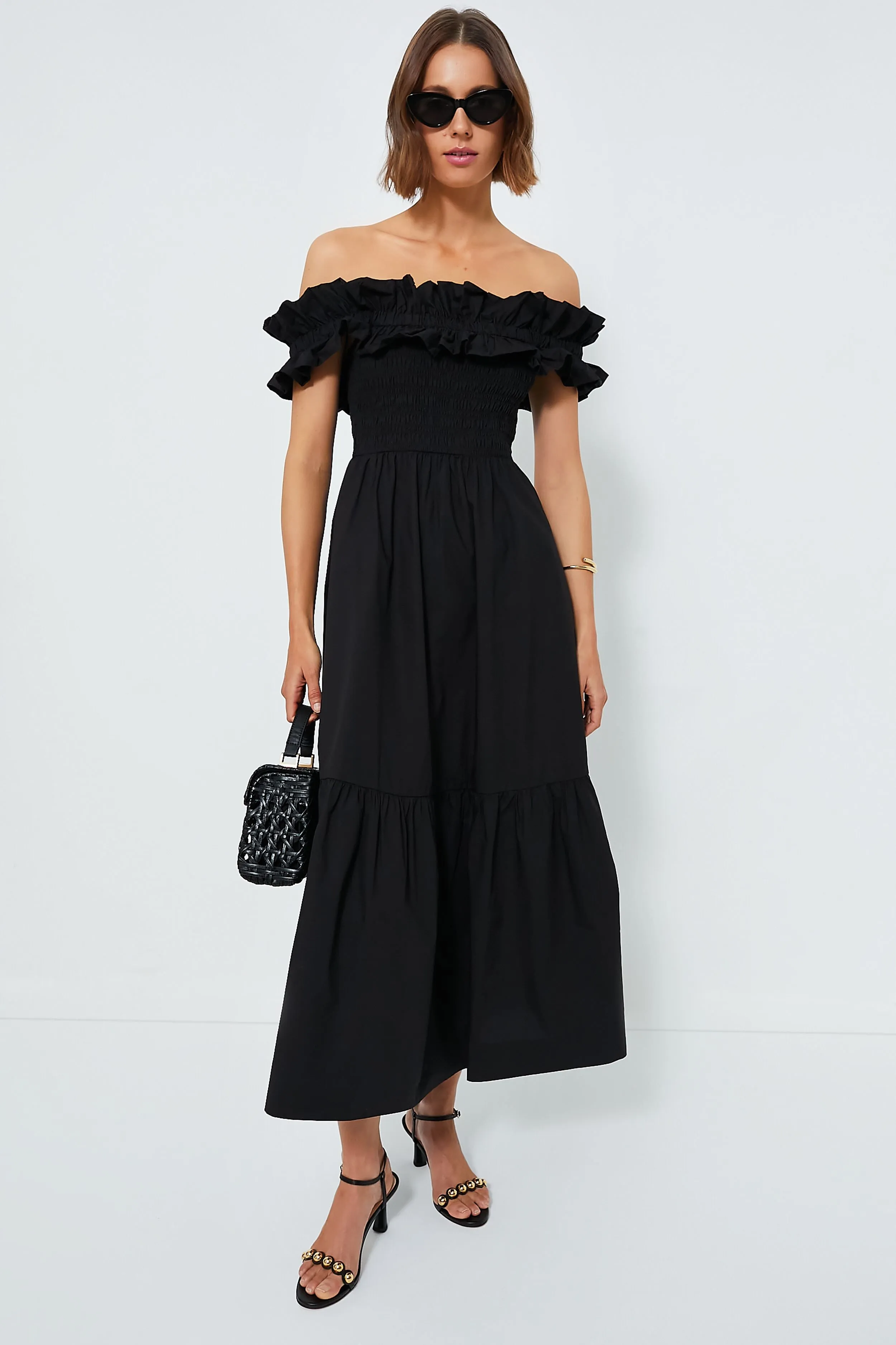 Black Cotton Poplin Long Smock Dress sold by Tuckernuck product image thumbnail 2