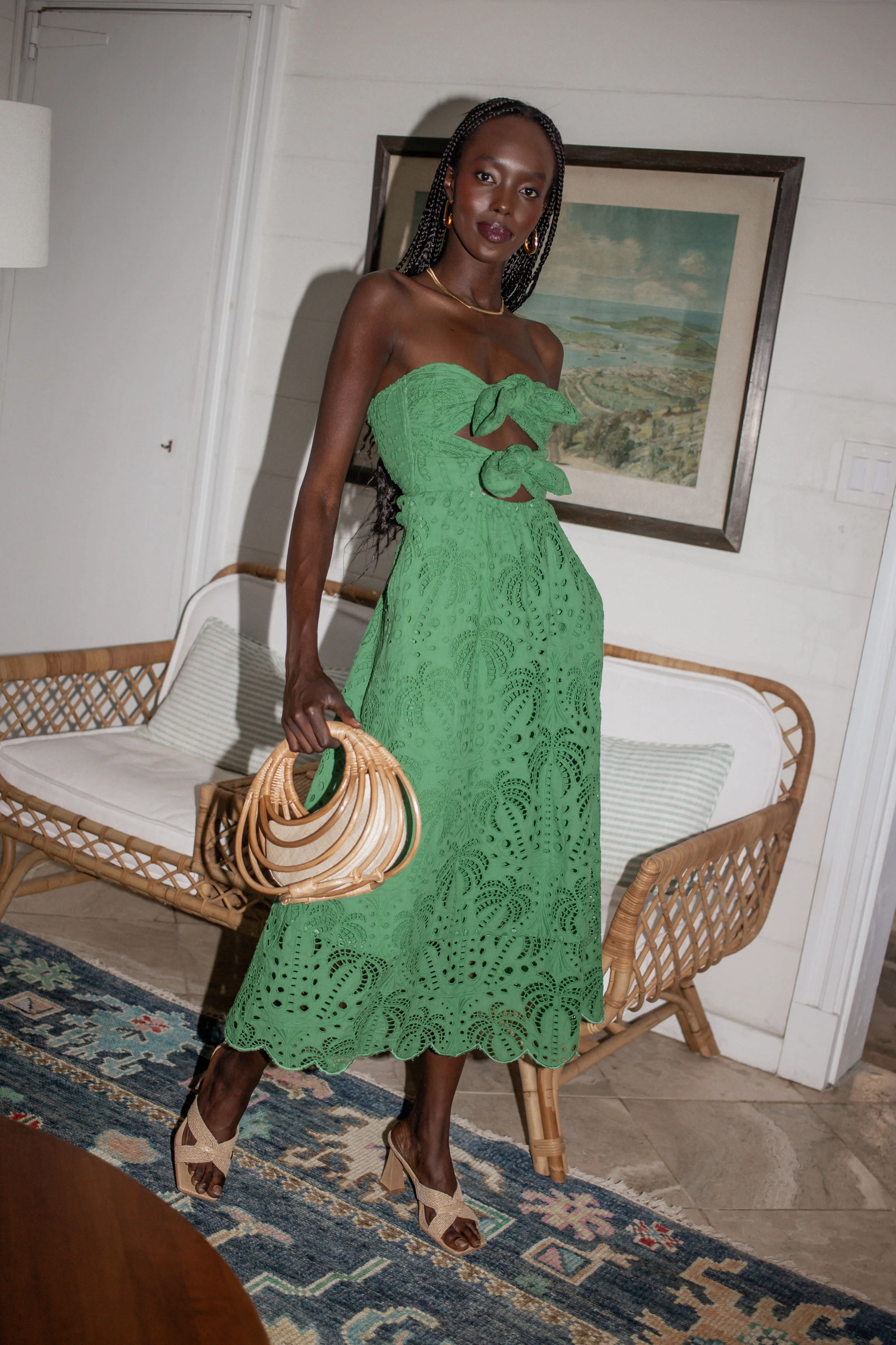 Coconut Tree Richilieu Green Midi Dress sold by Tuckernuck product image thumbnail 2