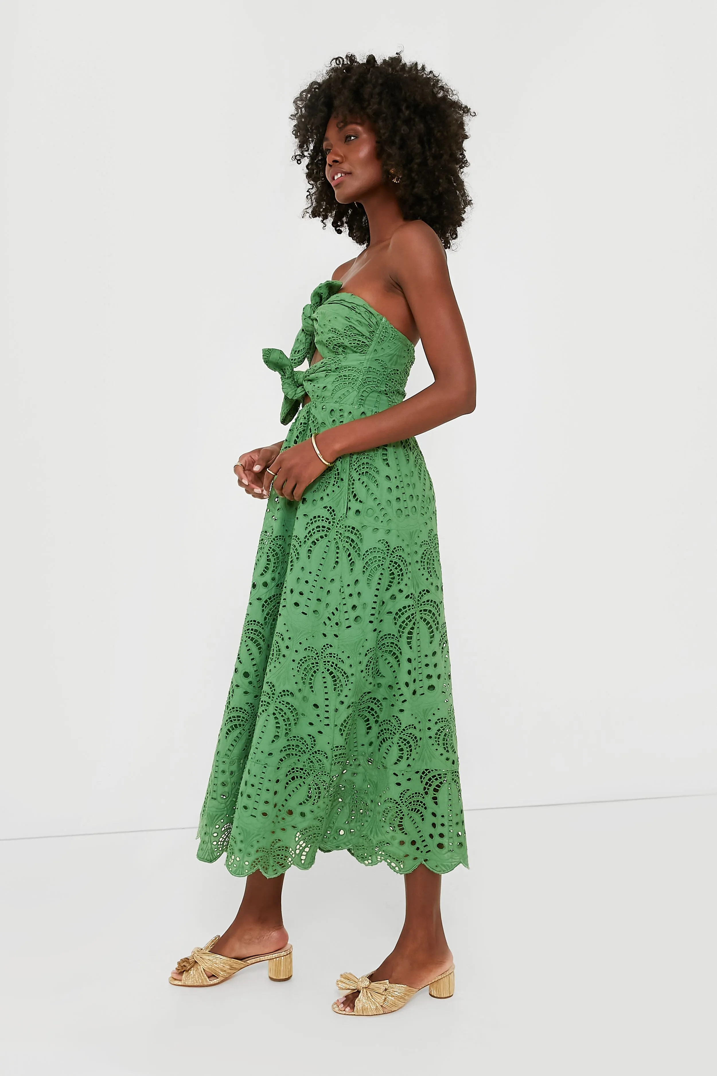 Coconut Tree Richilieu Green Midi Dress sold by Tuckernuck product image thumbnail 3