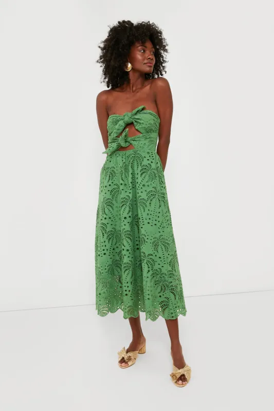 Coconut Tree Richilieu Green Midi Dress made by Tuckernuck