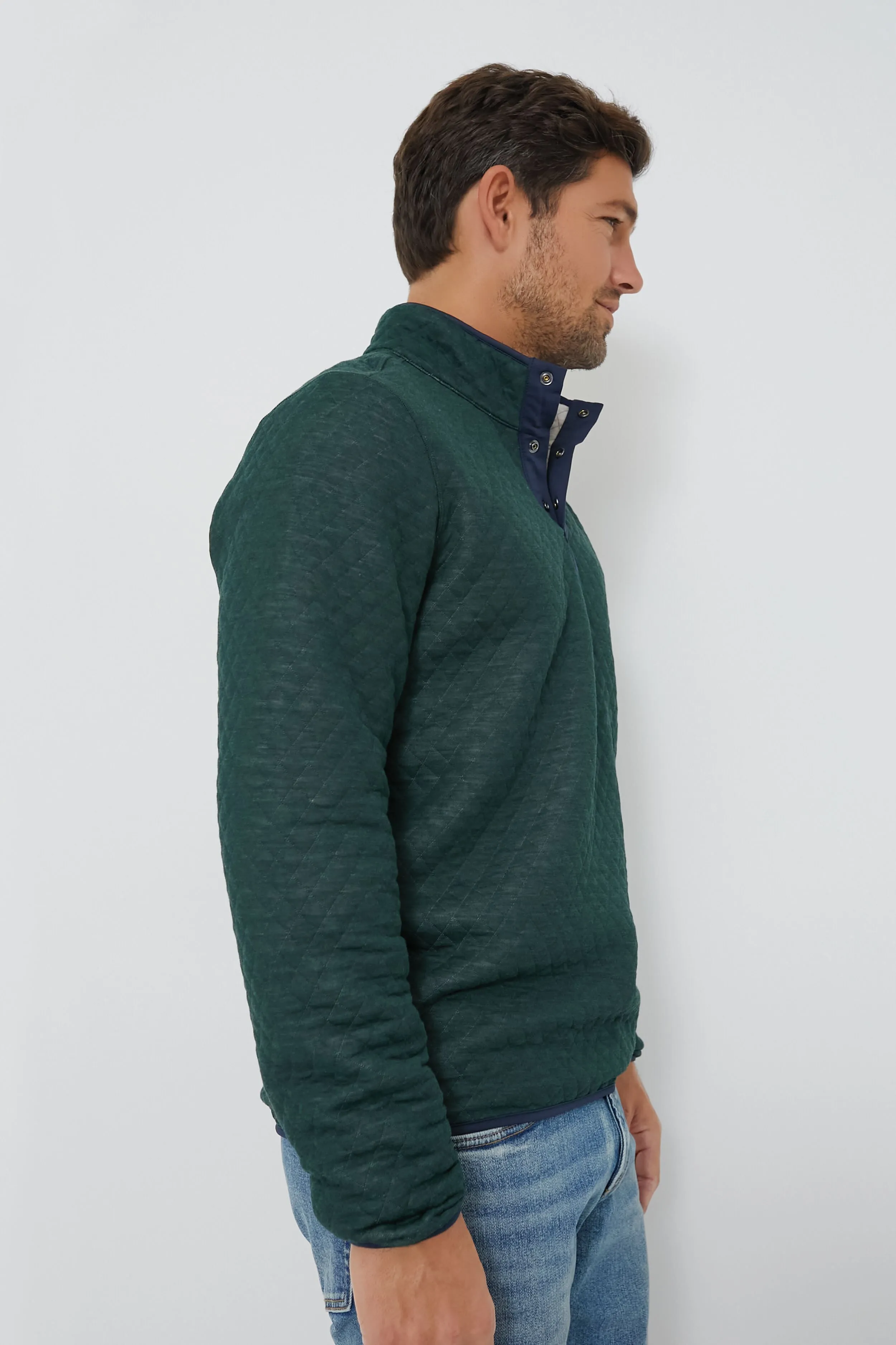 Green Oat Heather Corbet Reversible Pullover sold by Tuckernuck product image thumbnail 3