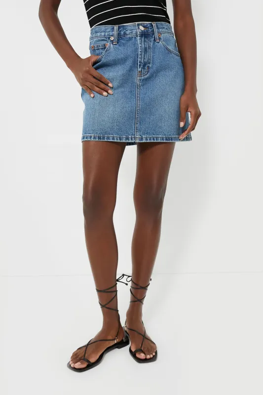 Copenhagen Wash Denim Agne Mini Skirt sold by Tuckernuck