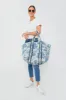 St. Calais Blue Quilted Linen Toile Giant Trop Avion with Pouchette sold by Tuckernuck