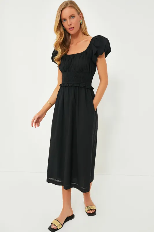 Black Puff Sleeve Flynn Dress sold by Tuckernuck