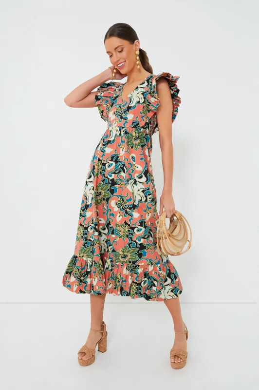 Gypsy Bloom Barbara Printed Midi Dress sold by Tuckernuck