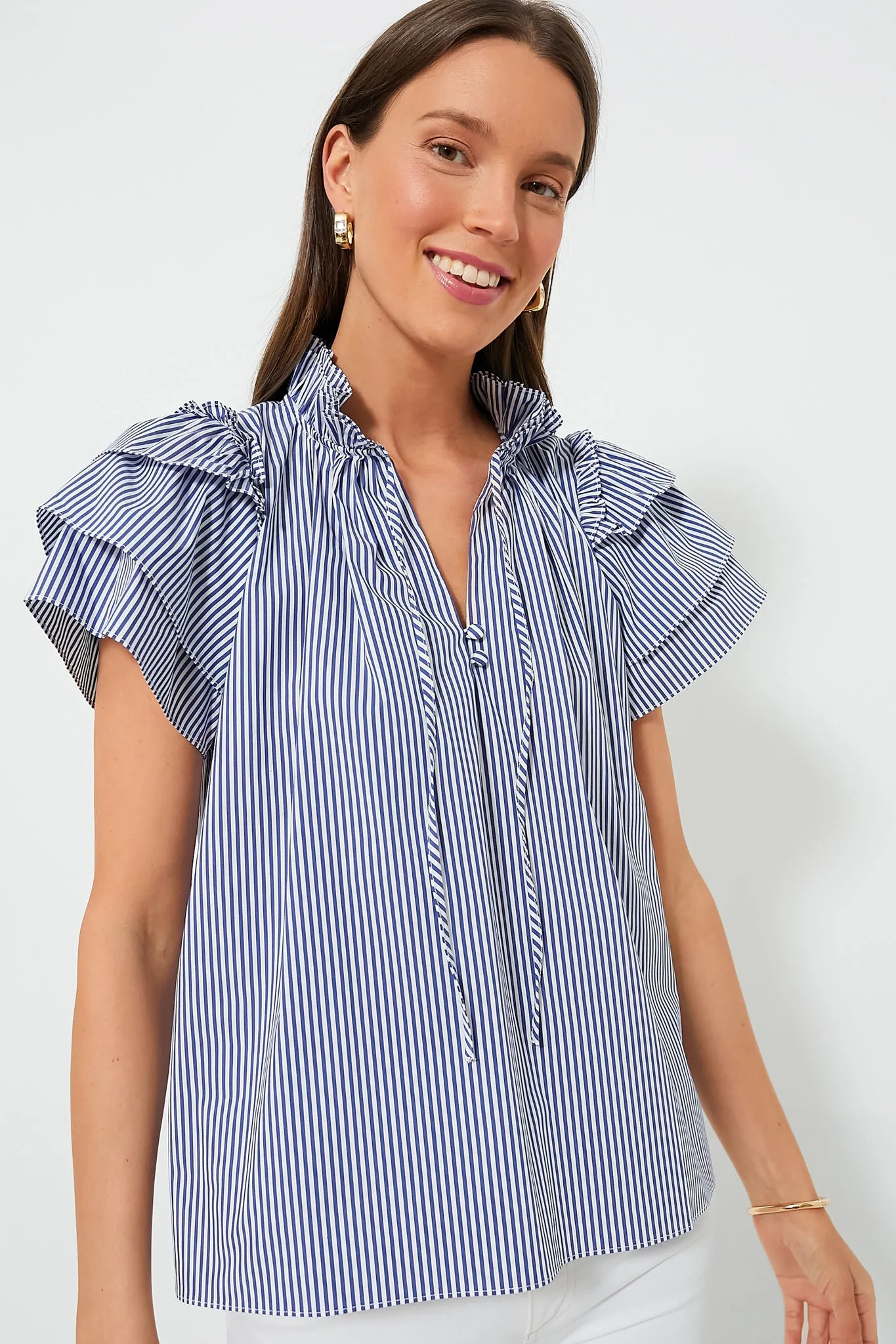 Light Blue Stripe Millie Top sold by Tuckernuck