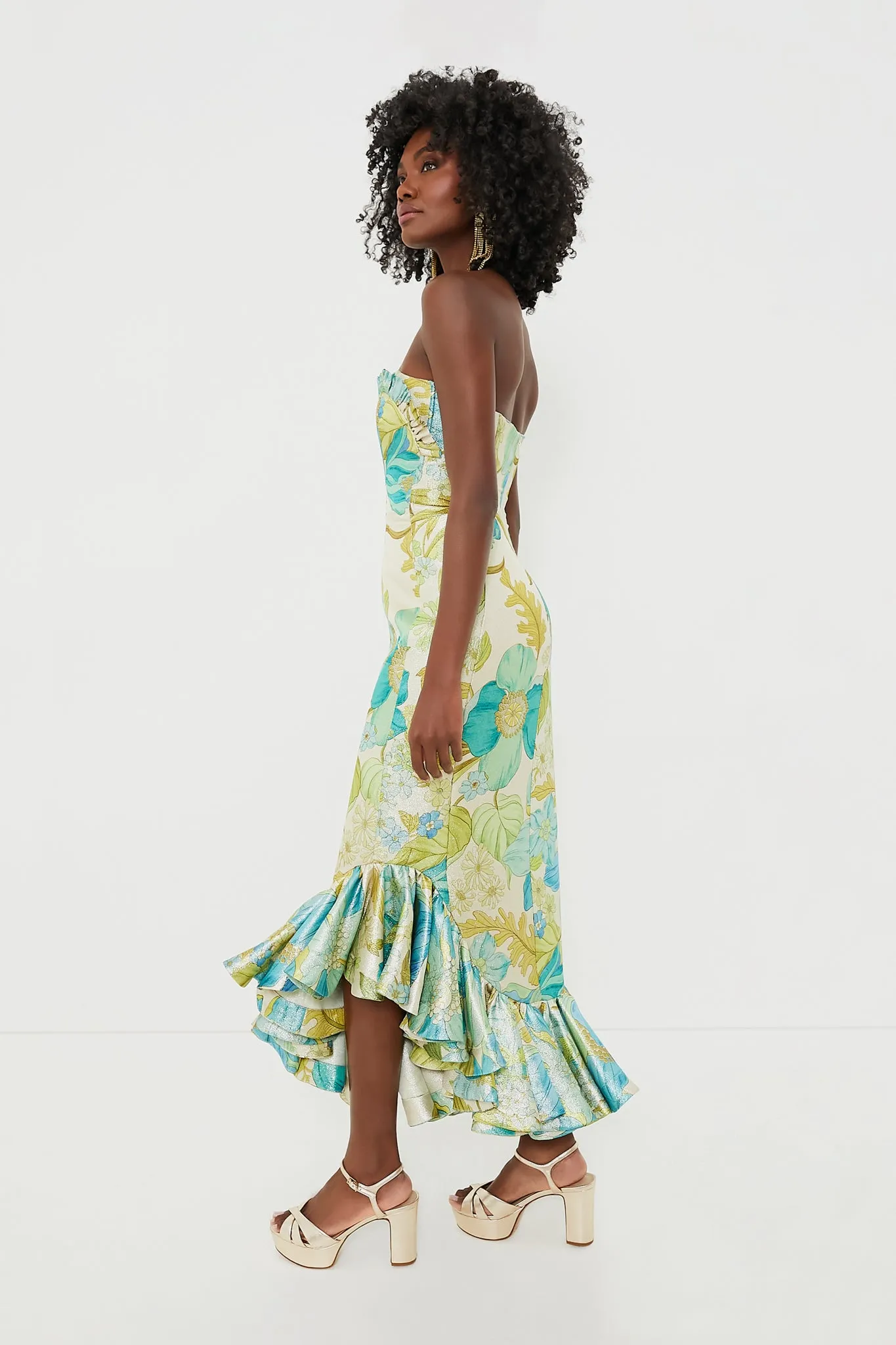 Blue Janis Strapless Midi Dress sold by Tuckernuck product image thumbnail 3