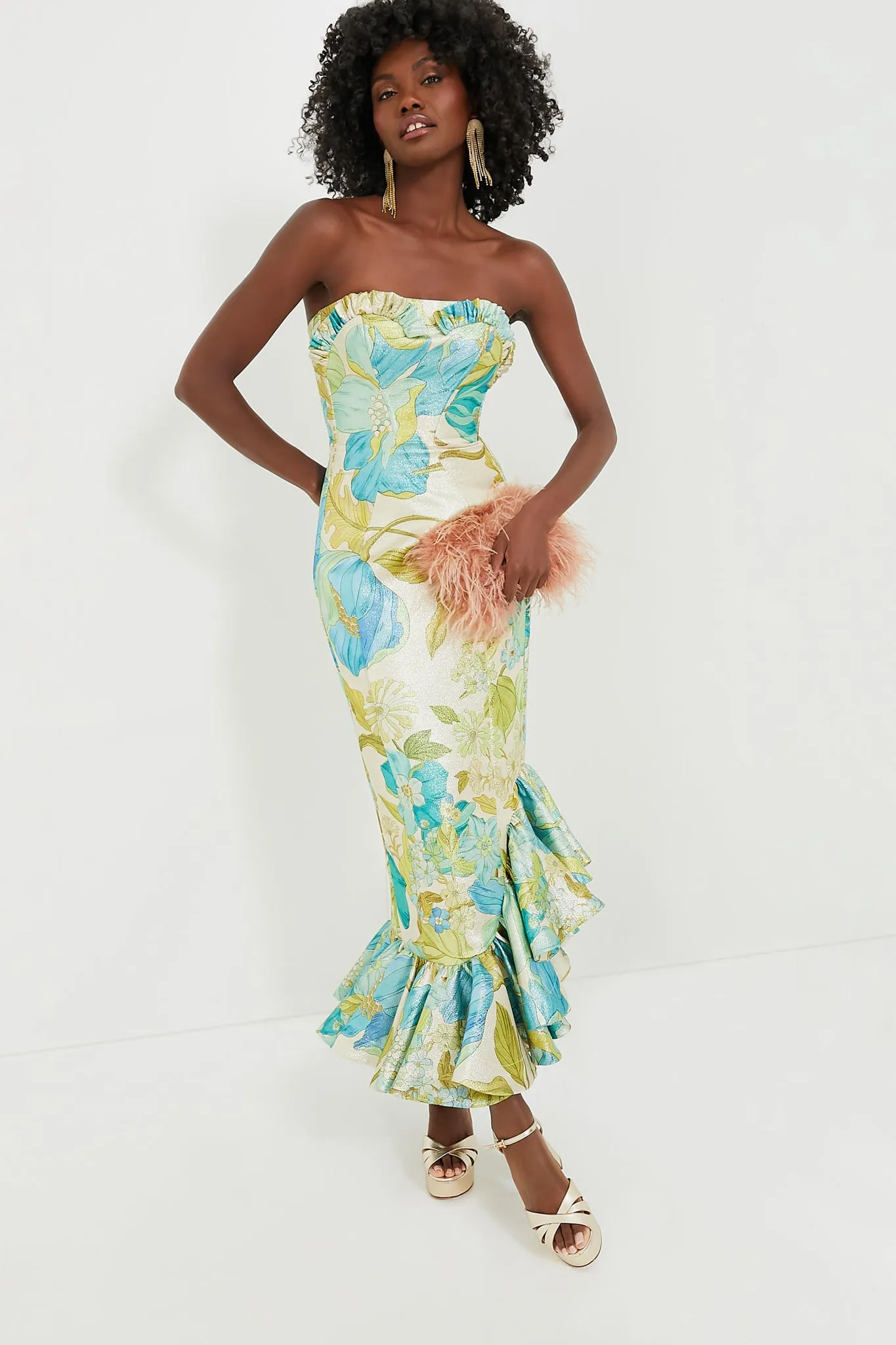Blue Janis Strapless Midi Dress sold by Tuckernuck product image thumbnail 2