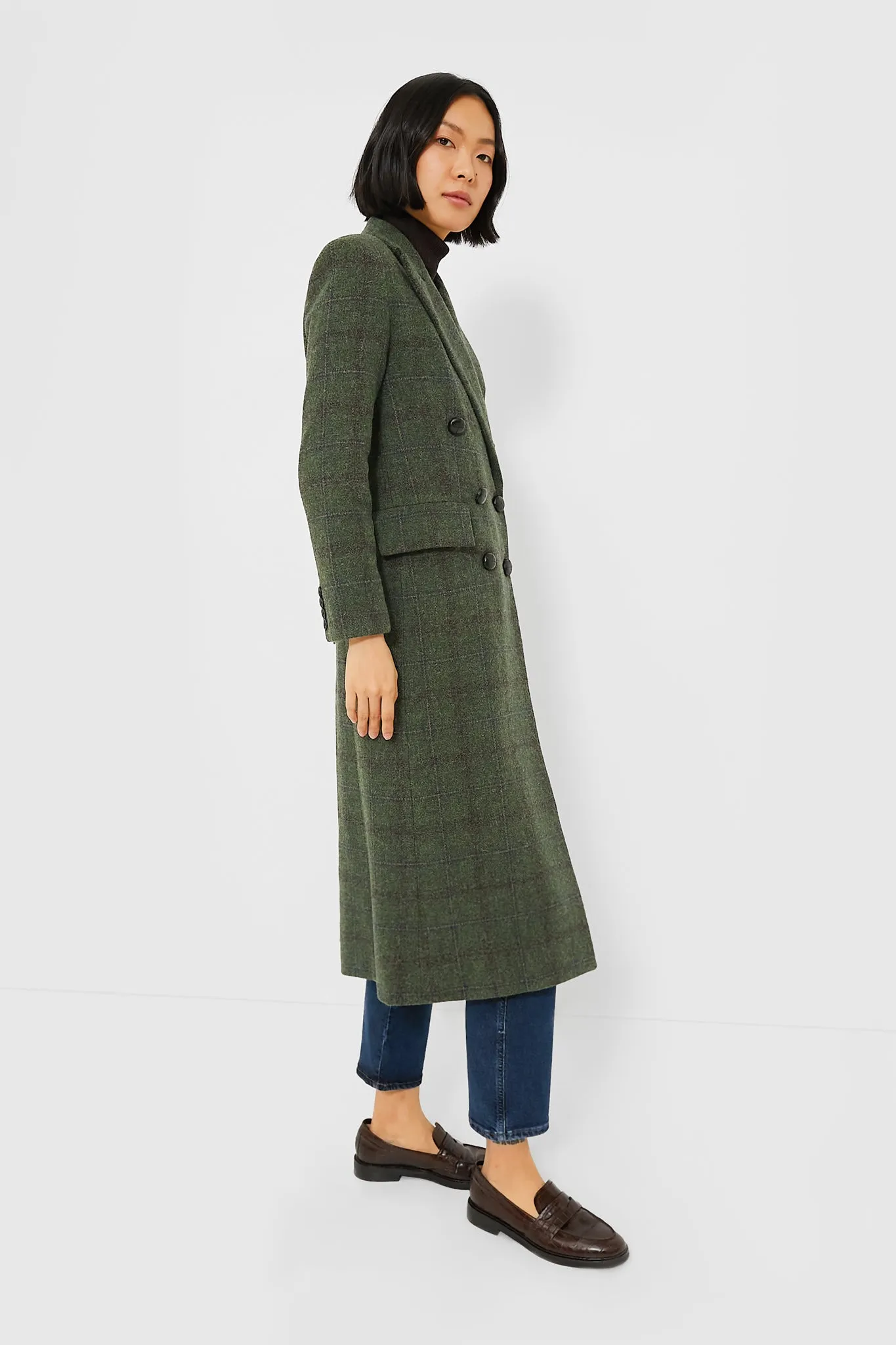 Green Plaid Wool Julius Long Coat sold by Tuckernuck product image thumbnail 3