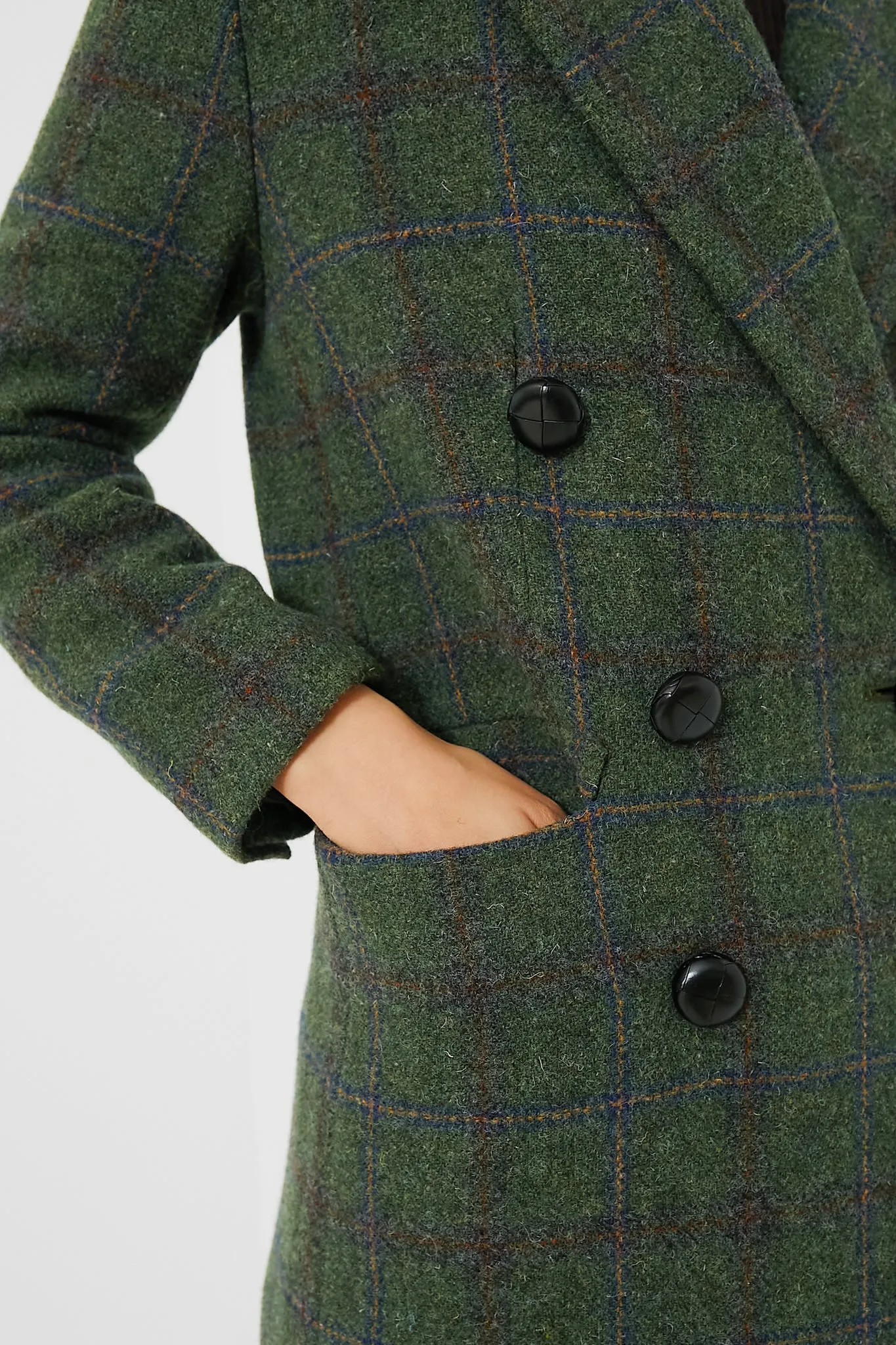 Green Plaid Wool Julius Long Coat sold by Tuckernuck product image thumbnail 5