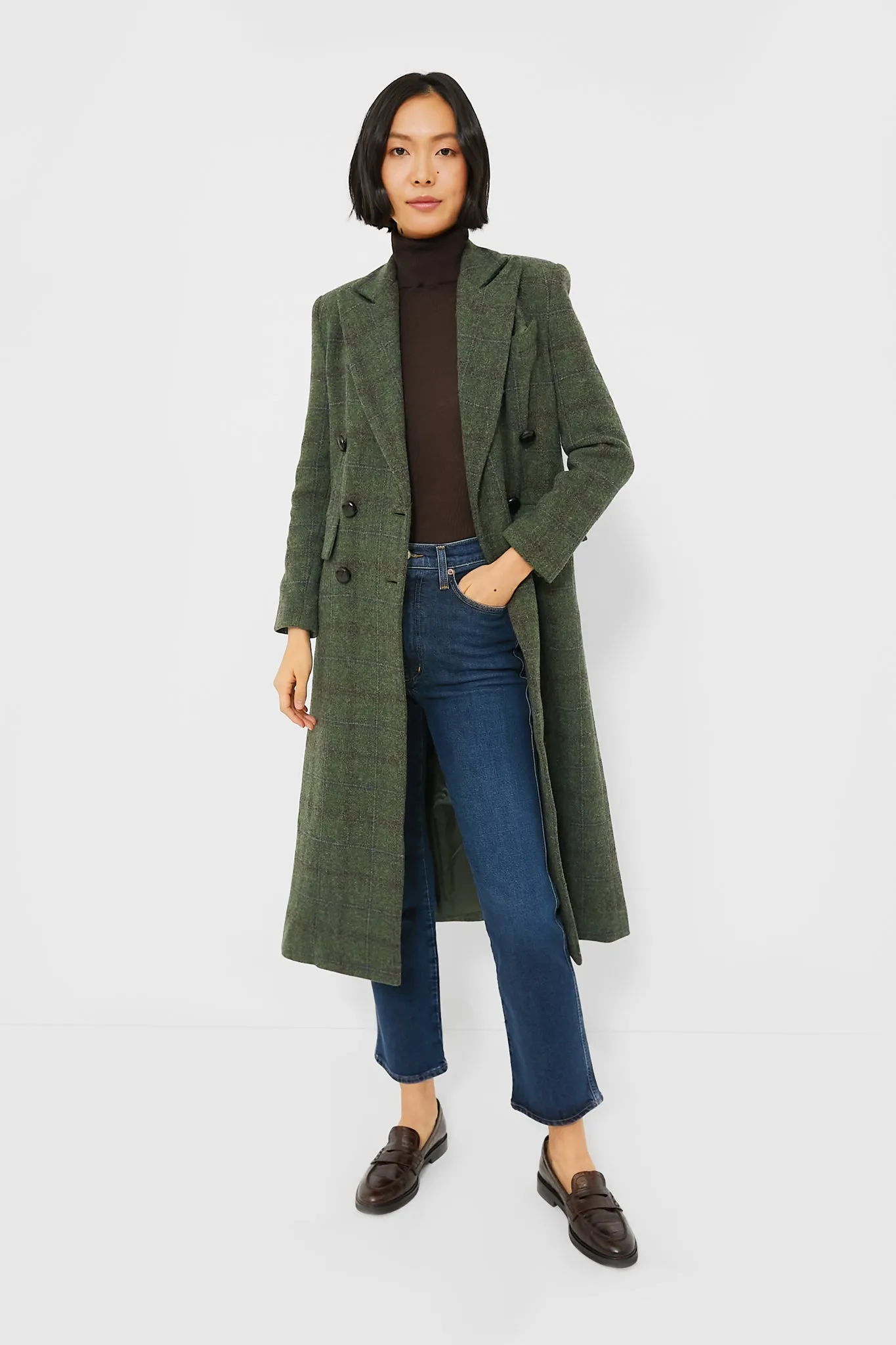 Green Plaid Wool Julius Long Coat sold by Tuckernuck product image thumbnail 2