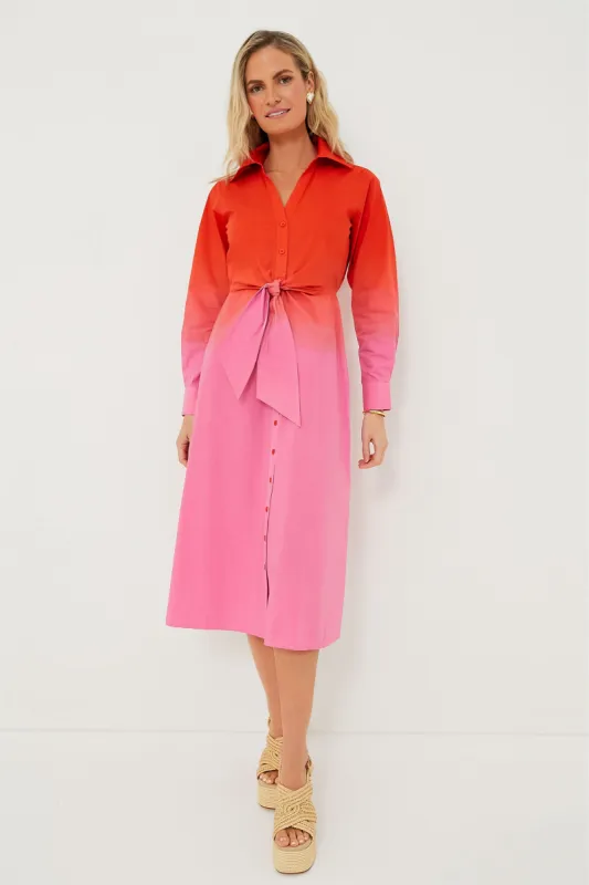 Sunset Orange Kate Dress sold by Tuckernuck