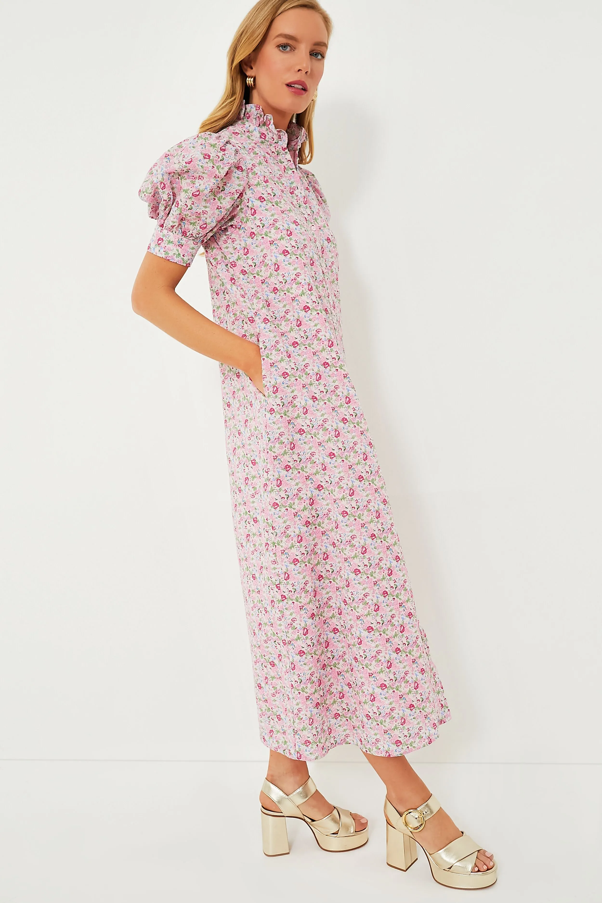 Pink Multi Ruffle Collar Louisa Maxi Dress sold by Tuckernuck product image thumbnail 4