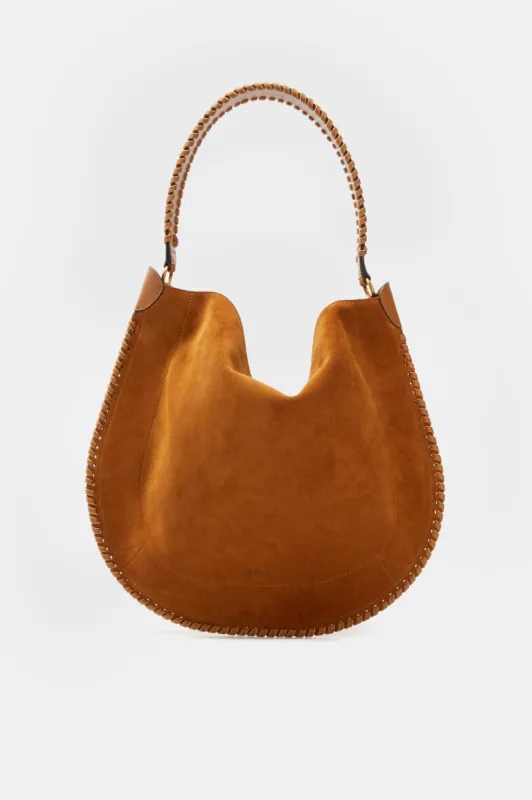 Cognac Soft Suede Oskan Hobo sold by Tuckernuck