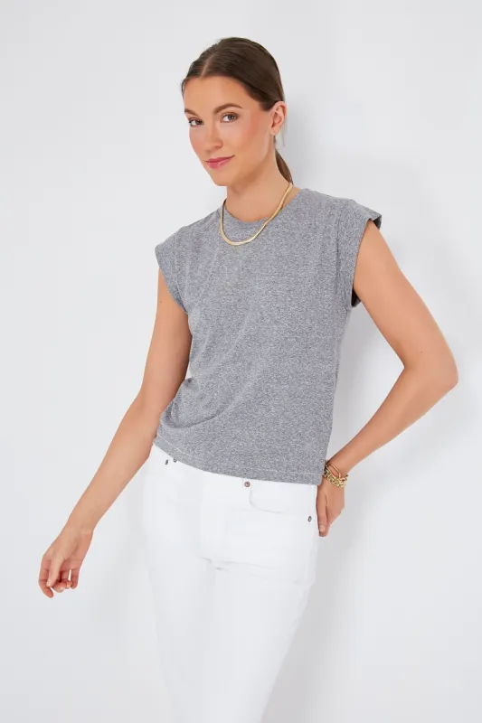 Heather Grey The Peak Shoulder Tee sold by Tuckernuck