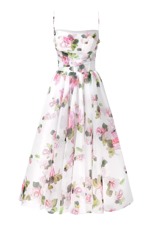 Apple Blossom spaghetti strap midi dress sold by Milla