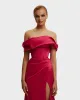 Fuchsia Princess strapless gown with thigh slit sold by Milla