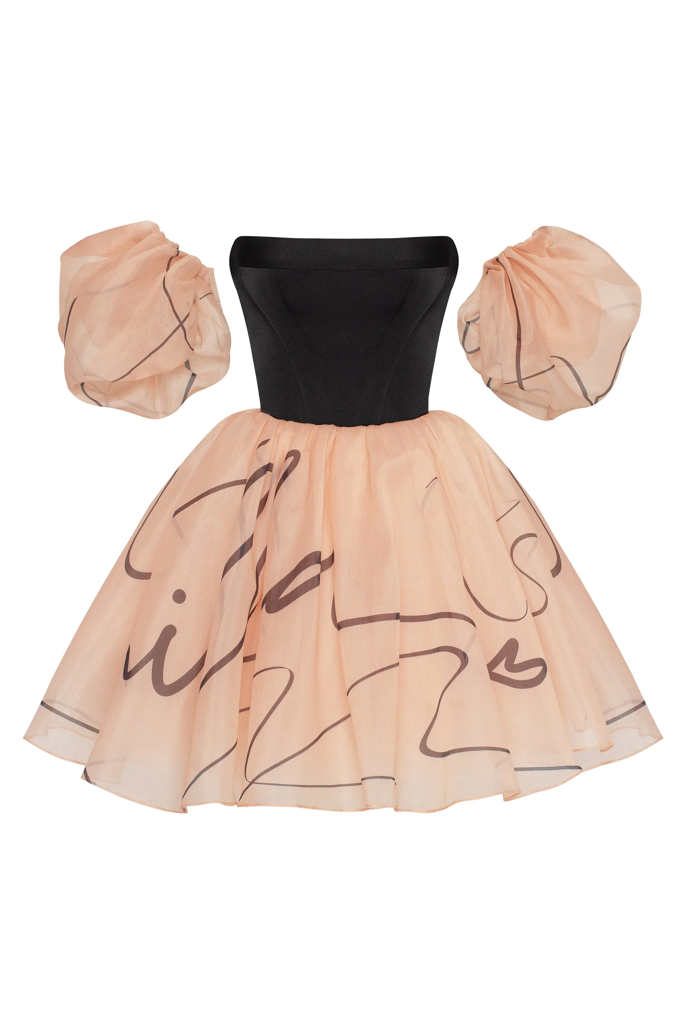 Puffy mini dress with Milla's signature, Xo Xo sold by Milla