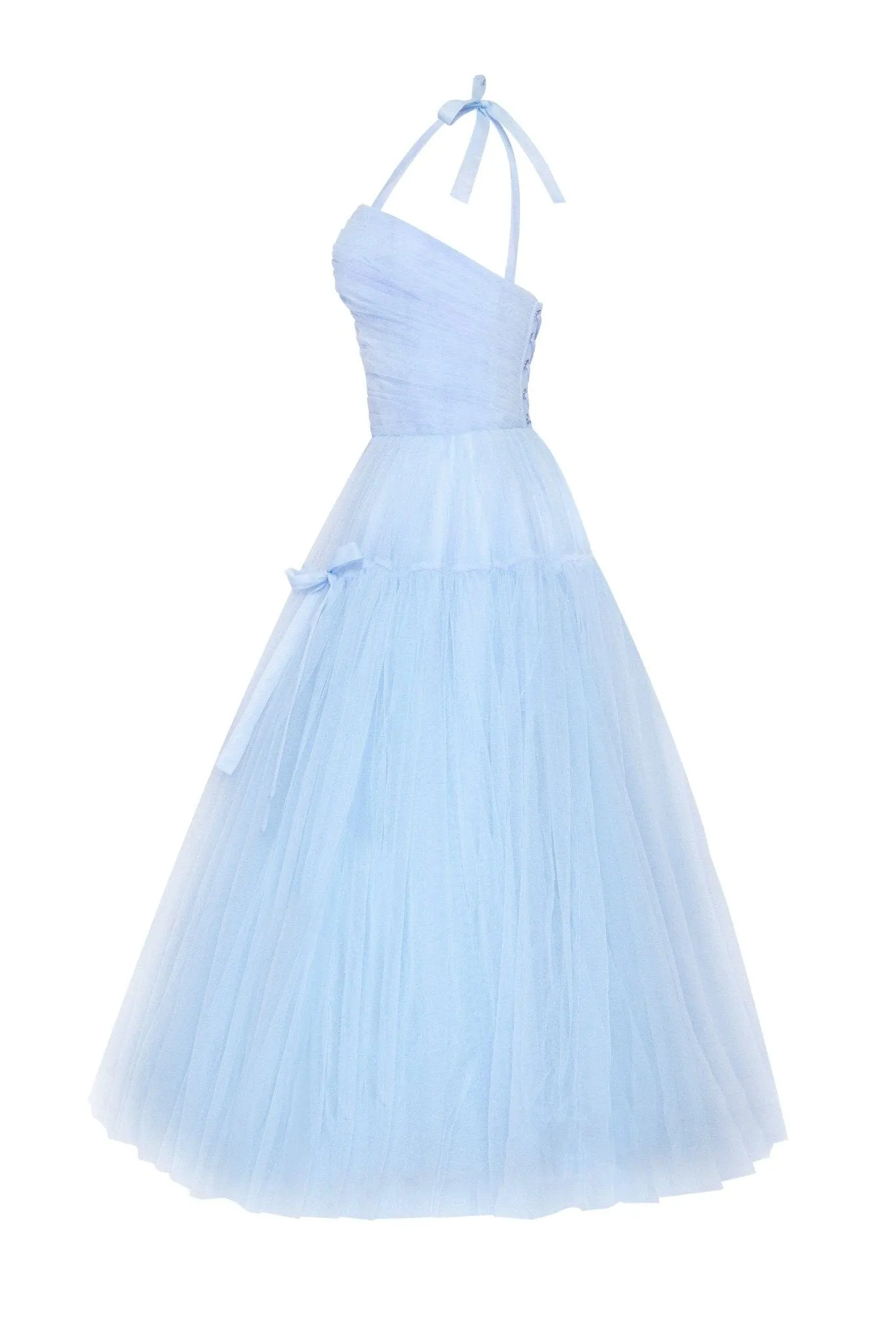 Light Blue tie-straps tulle dress sold by Milla product image thumbnail 4