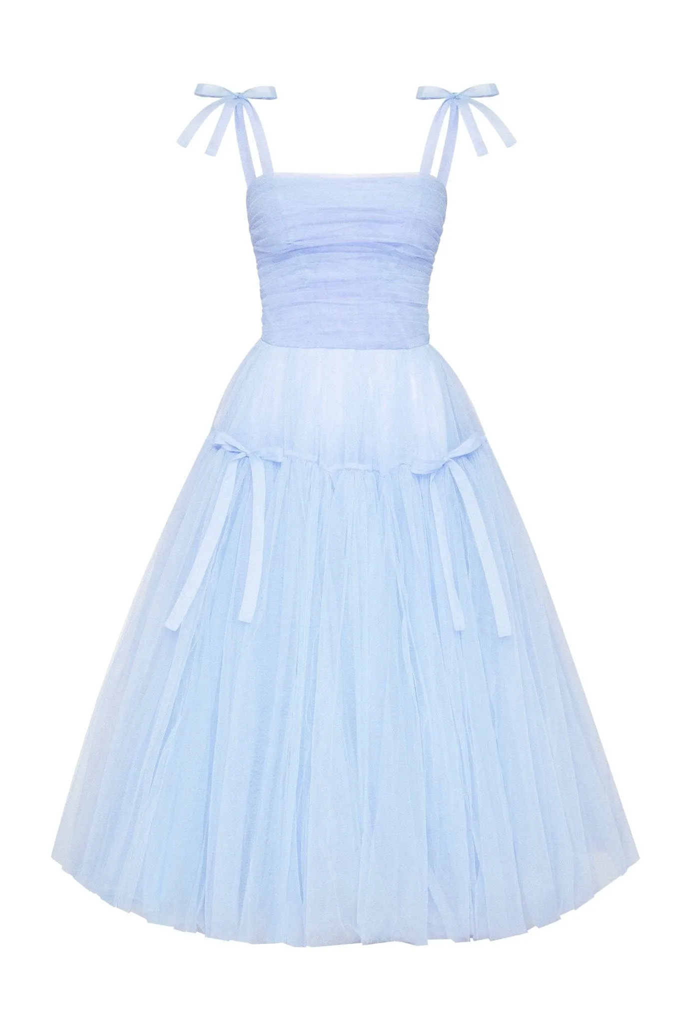 Light Blue tie-straps tulle dress sold by Milla