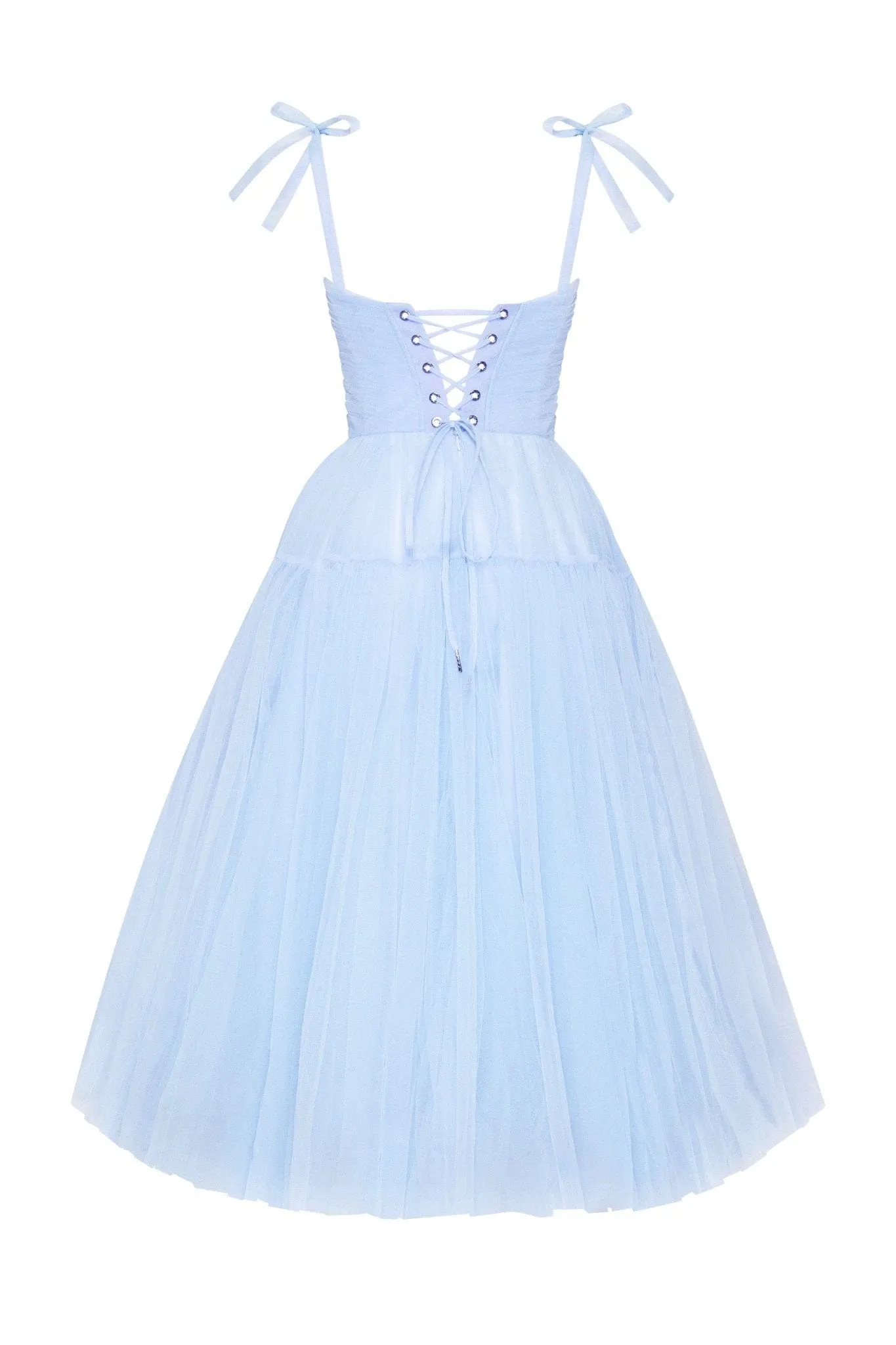 Light Blue tie-straps tulle dress sold by Milla product image thumbnail 3