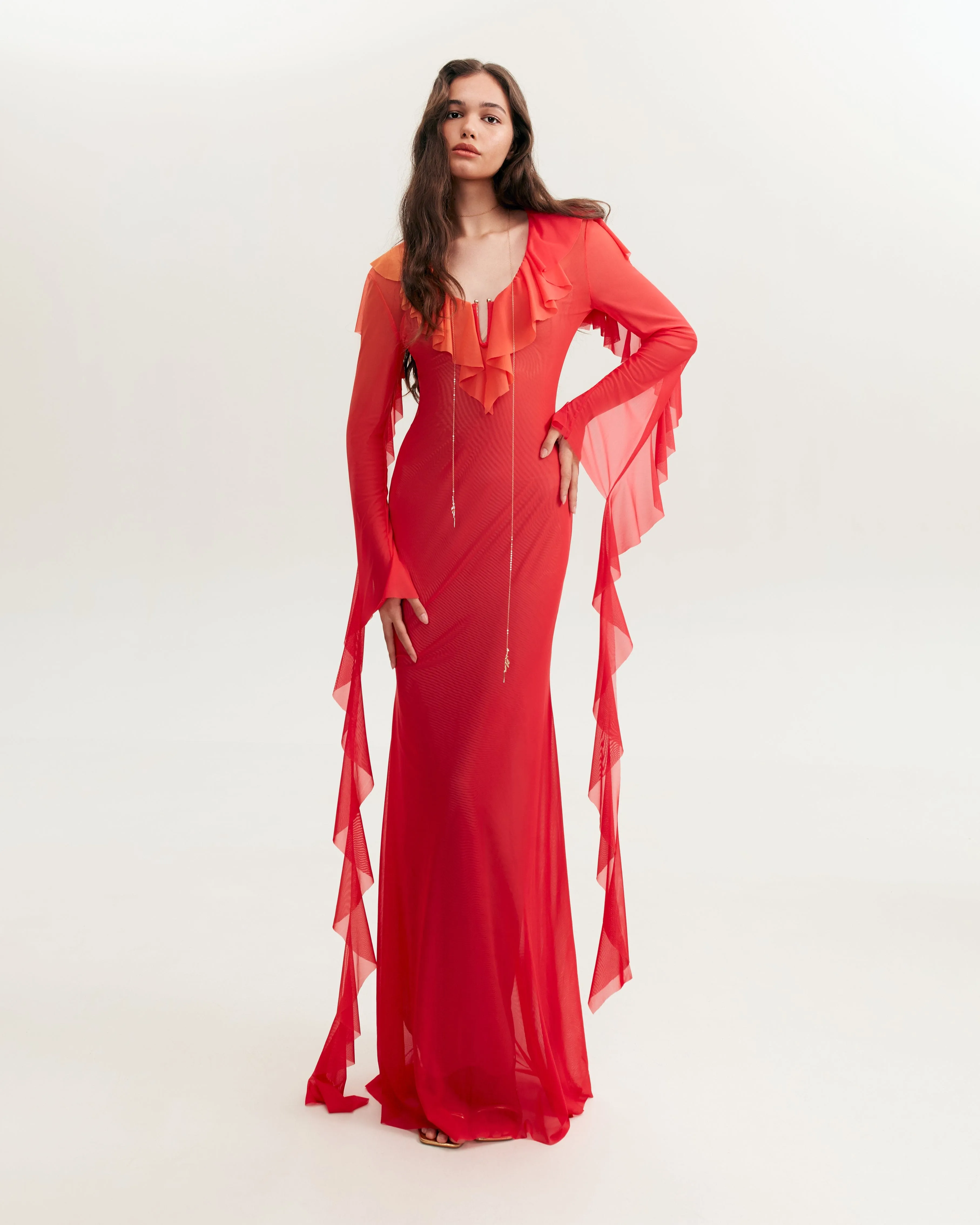 Flowy coral maxi dress, Xo Xo sold by Milla product image thumbnail 2