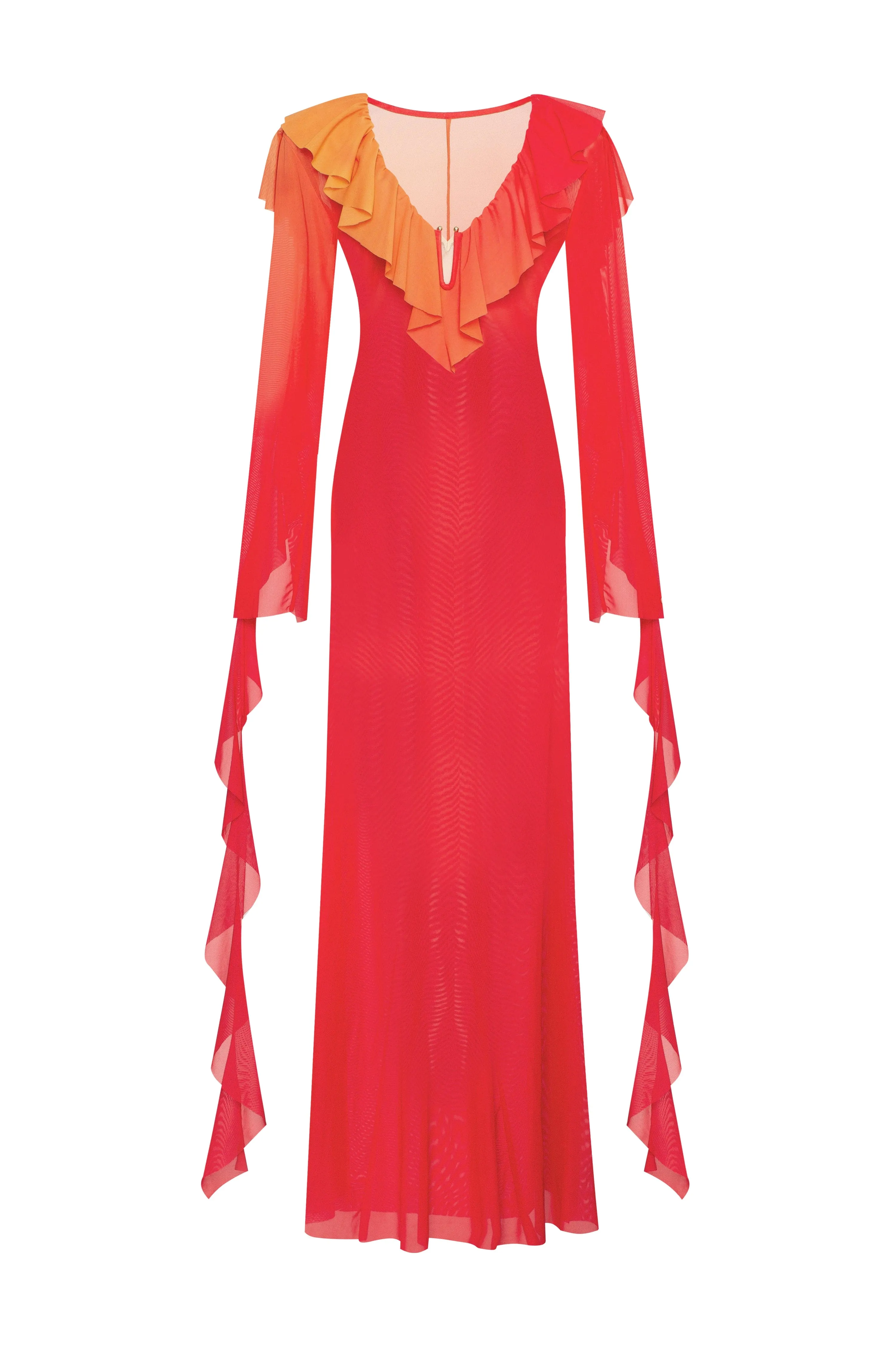 Flowy coral maxi dress, Xo Xo sold by Milla
