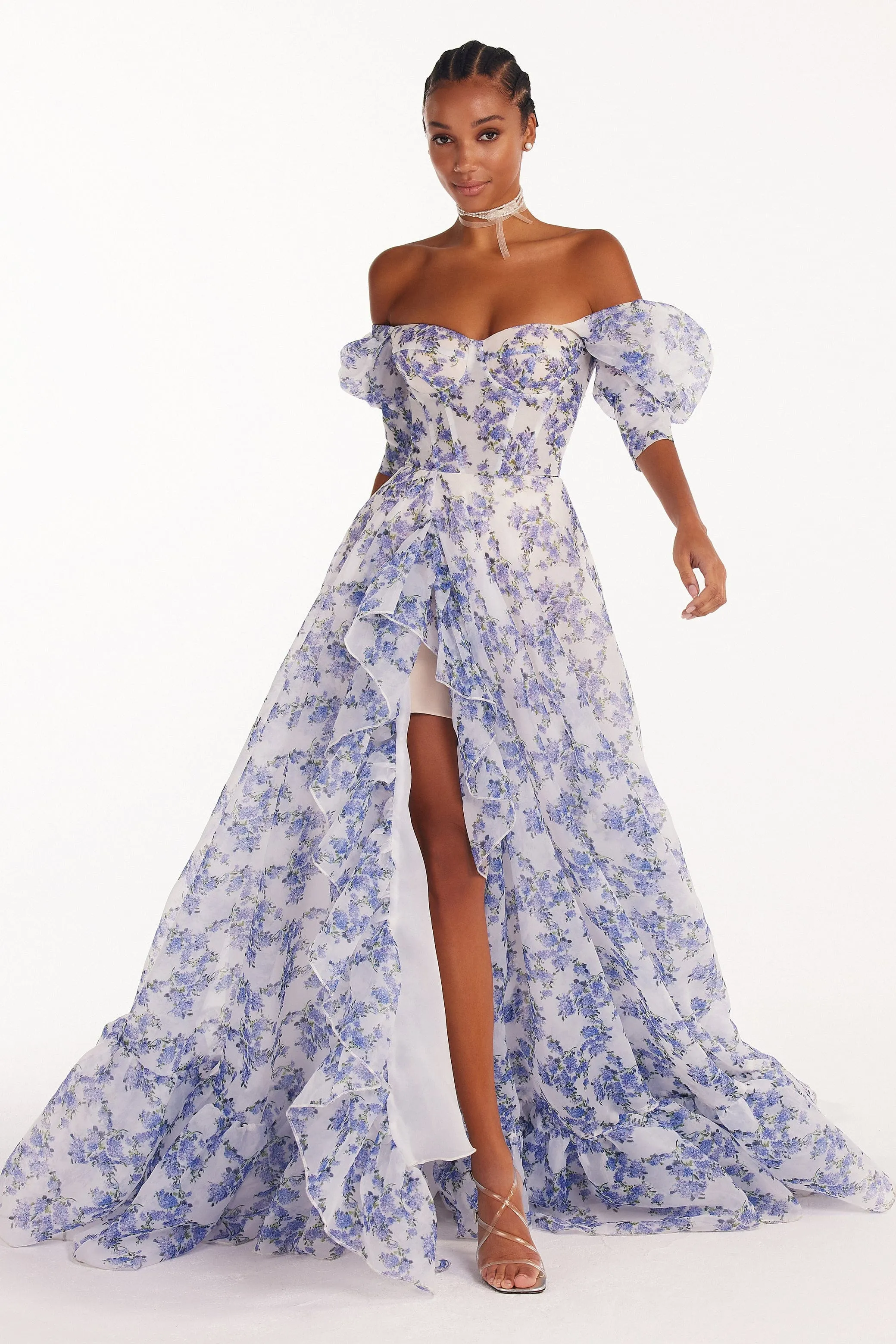 Blue Hydrangea maxi princess dress sold by Milla product image thumbnail 2