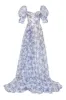 Blue Hydrangea maxi princess dress sold by Milla