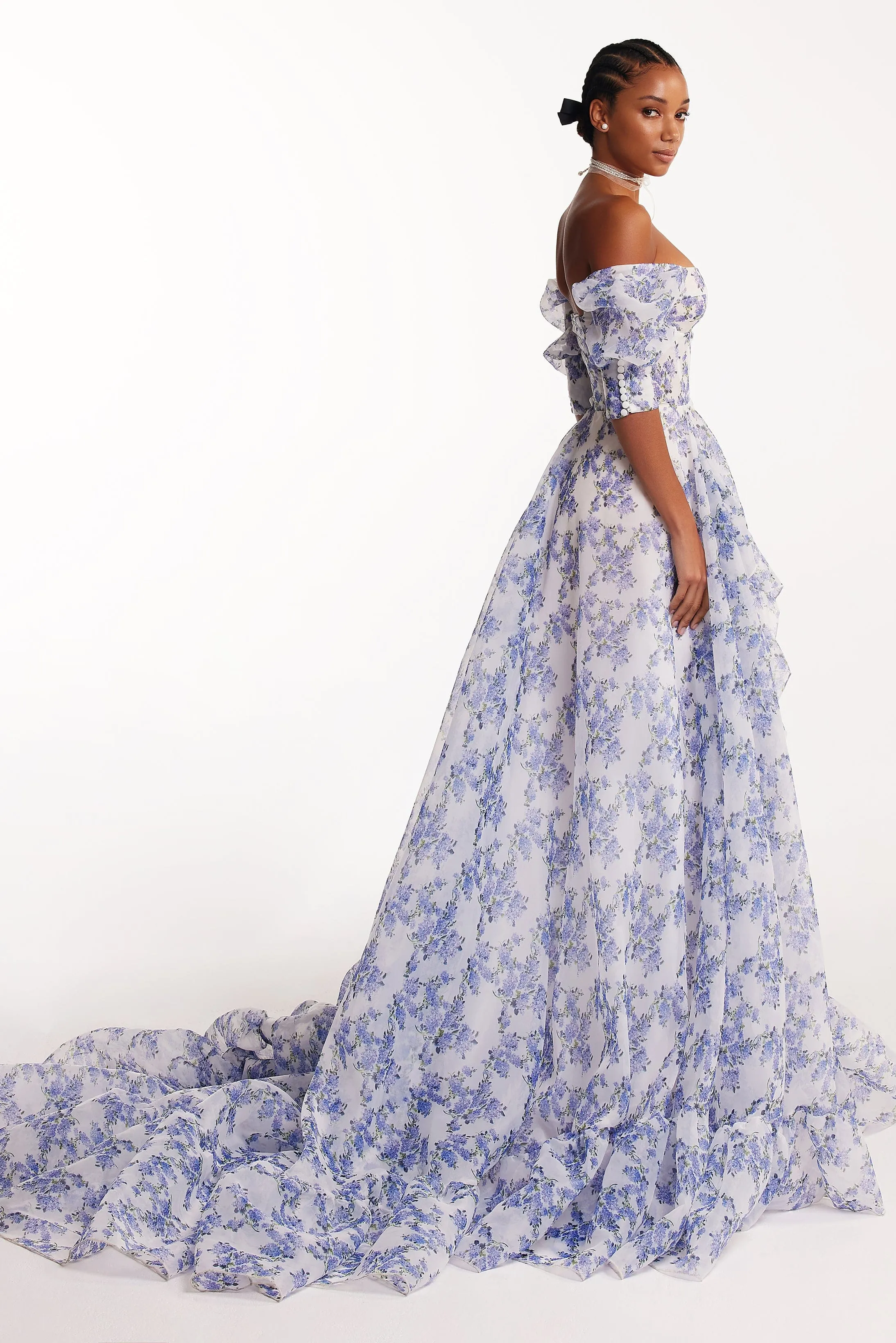 Blue Hydrangea maxi princess dress sold by Milla product image thumbnail 4