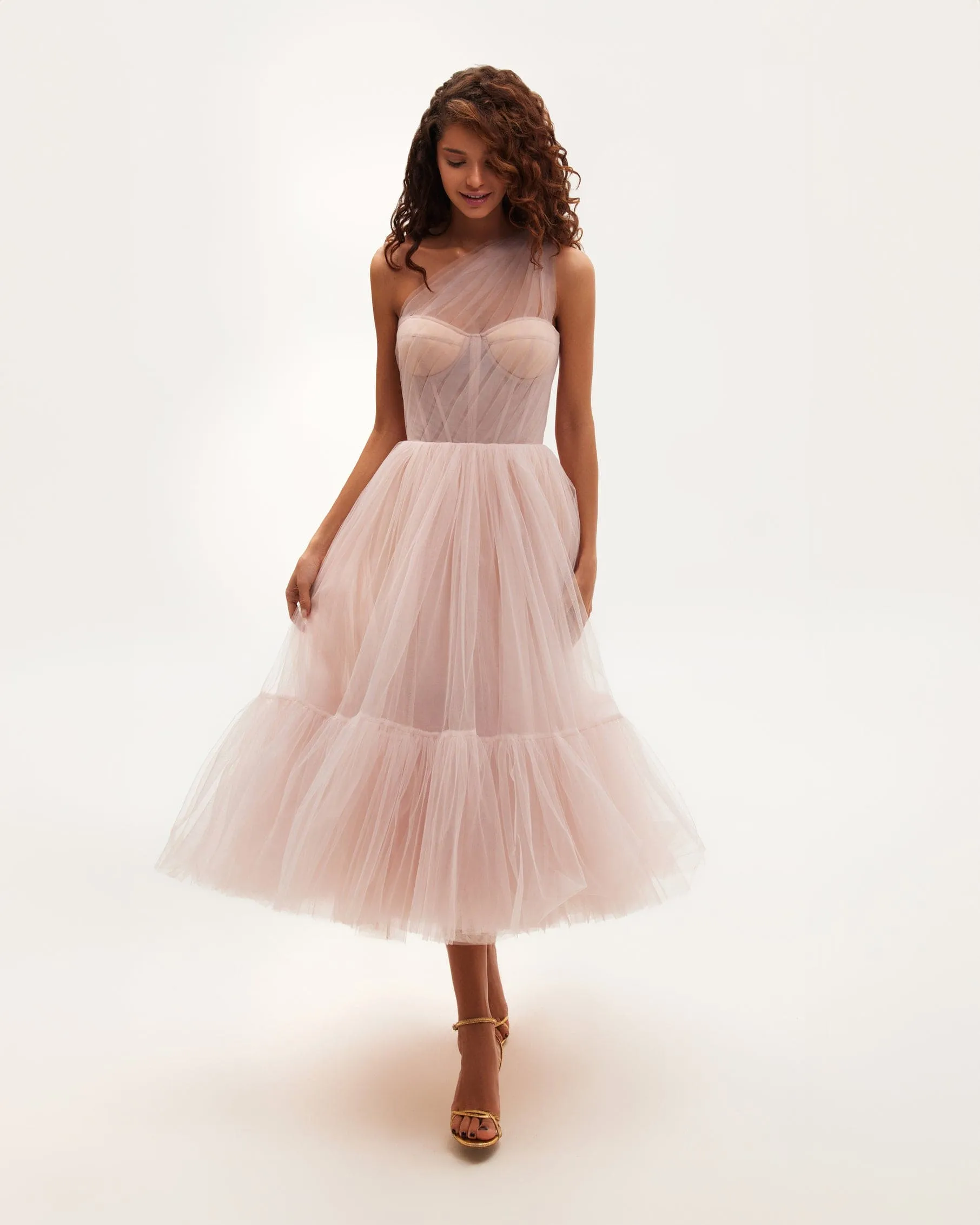 Misty Rose One-Shoulder Cocktail Tulle Dress sold by Milla product image thumbnail 2