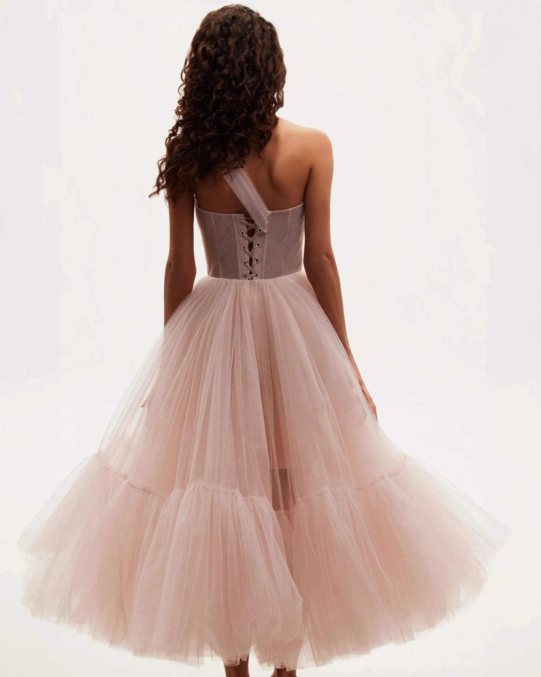 Misty Rose One-Shoulder Cocktail Tulle Dress sold by Milla product image thumbnail 4