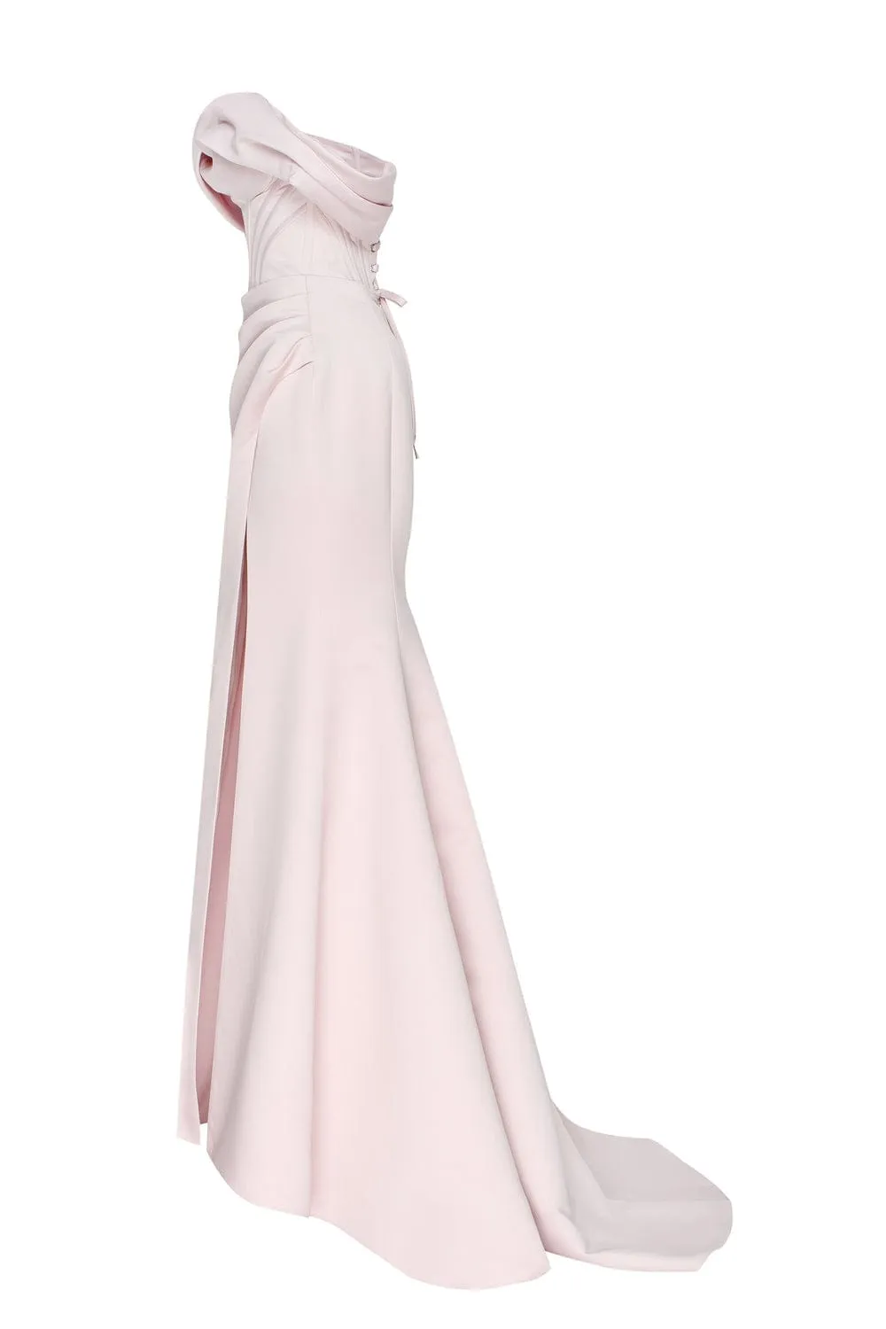 Misty Rose Princess strapless gown with thigh slit sold by Milla product image thumbnail 5